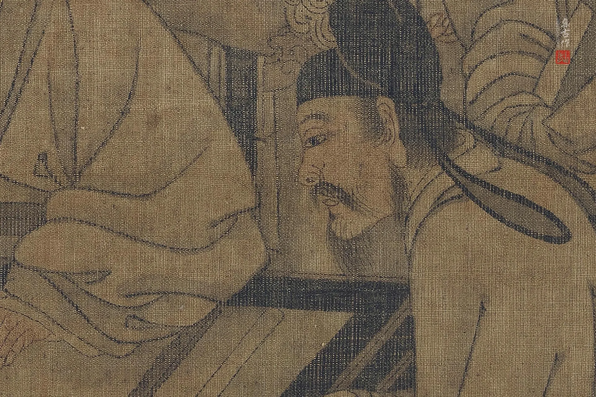 传阎立本《竹林五君图》超高清大图局部 (5)