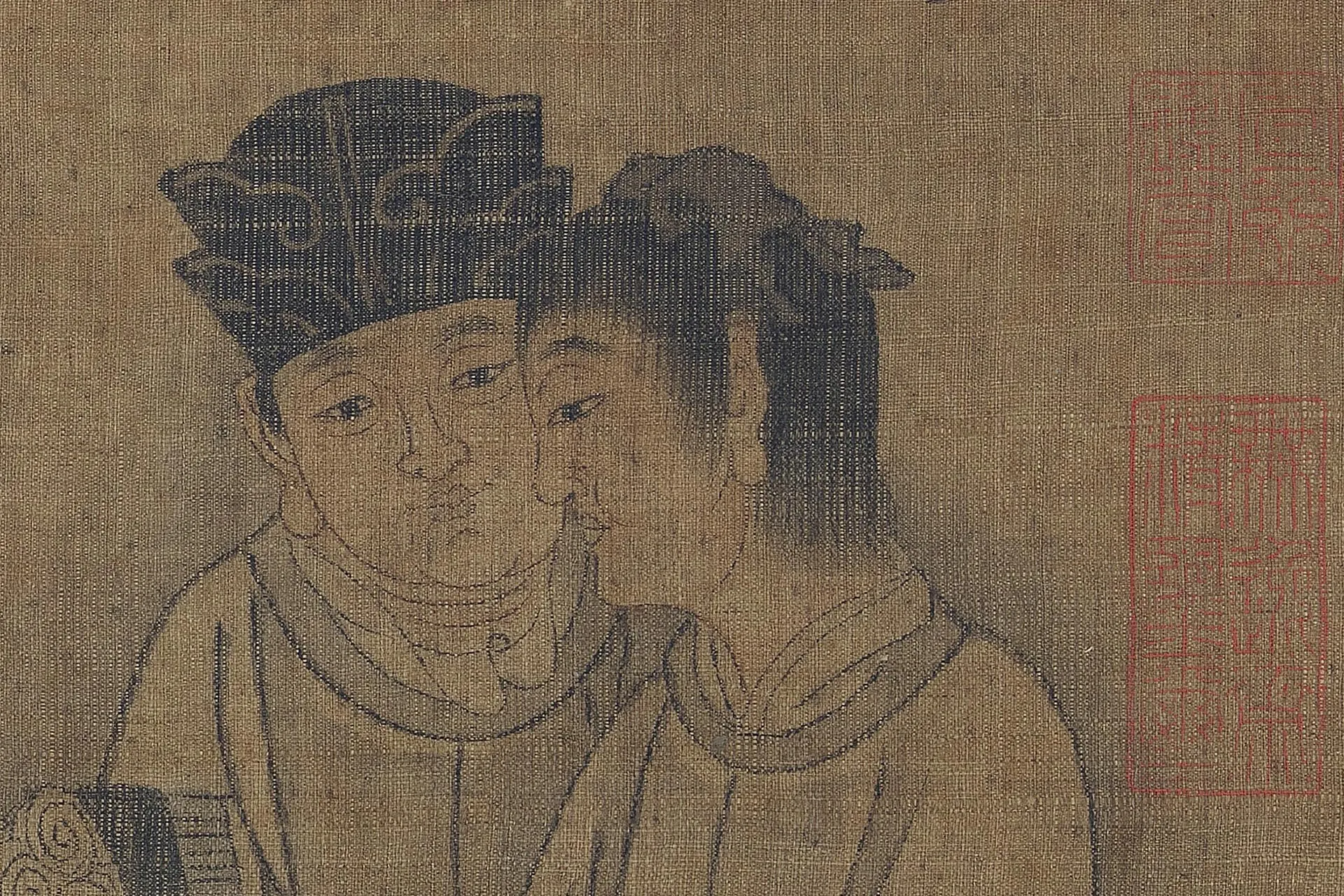 传阎立本《竹林五君图》超高清大图局部 (4)