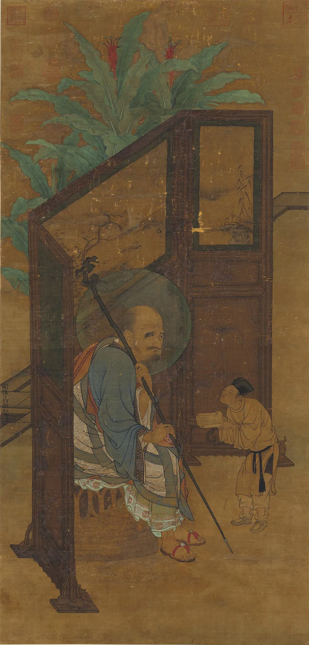 刘松年人物画《画罗汉图》轴(二)