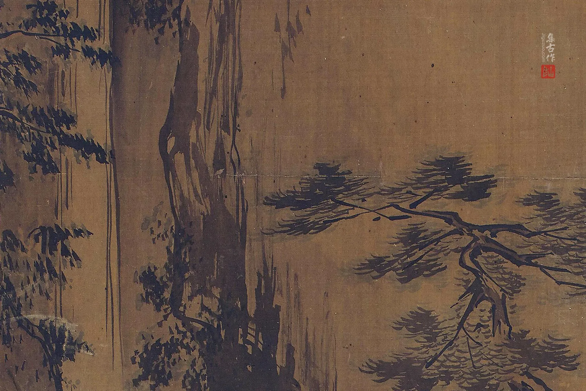 传夏圭《听琴观瀑图》局部 (5)