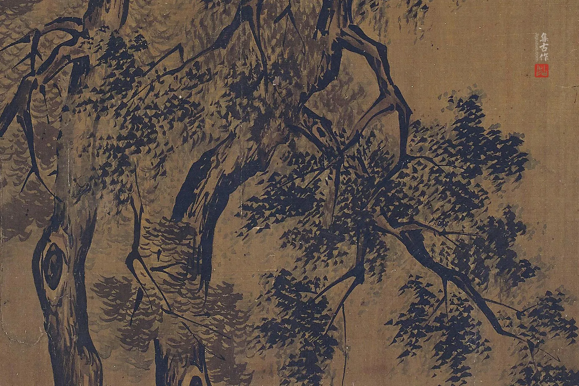 传夏圭《听琴观瀑图》局部 (3)