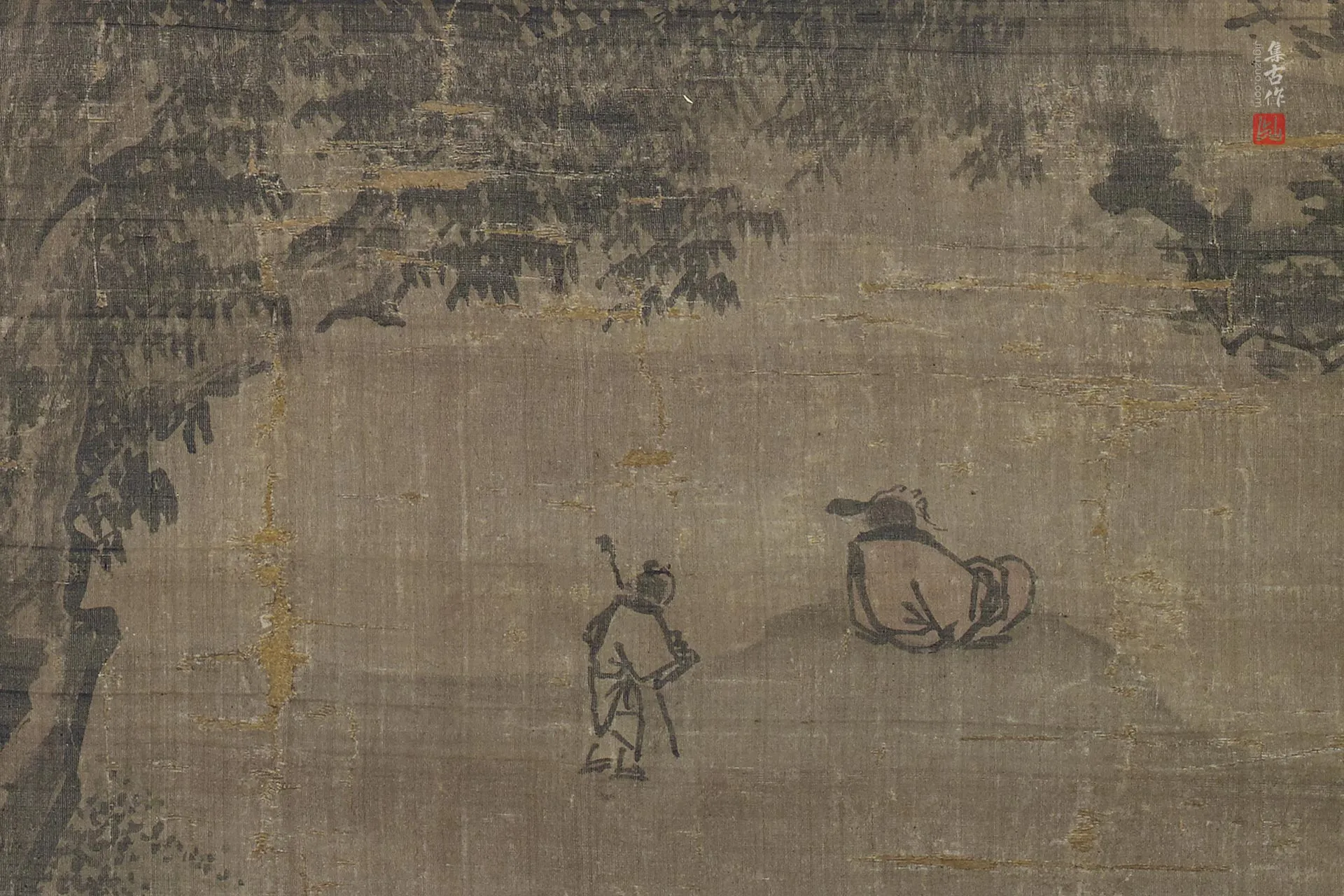 传李唐山水画《树下高士望远图》局部 (2)
