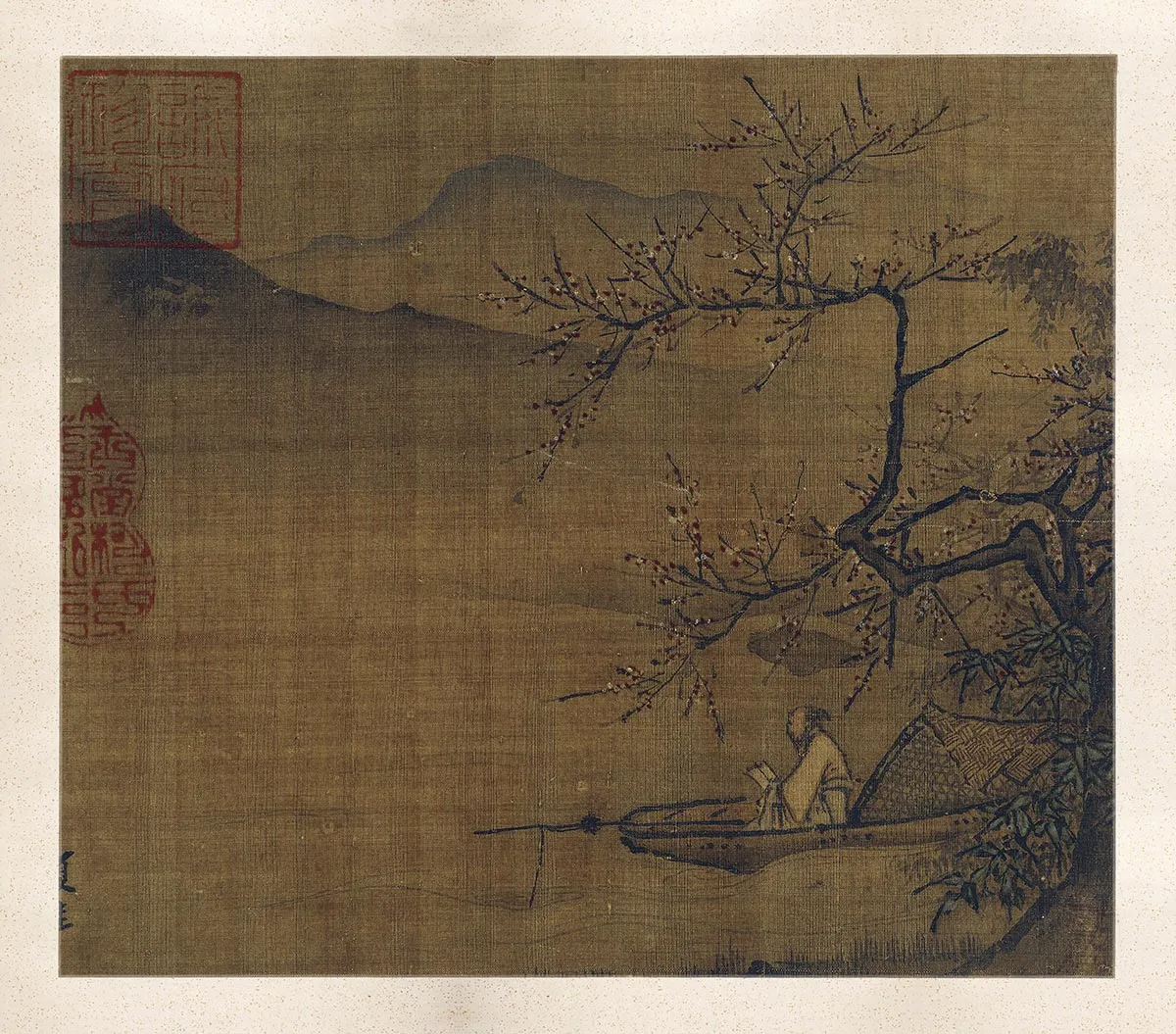 传南宋夏圭 《梅下读书图》页