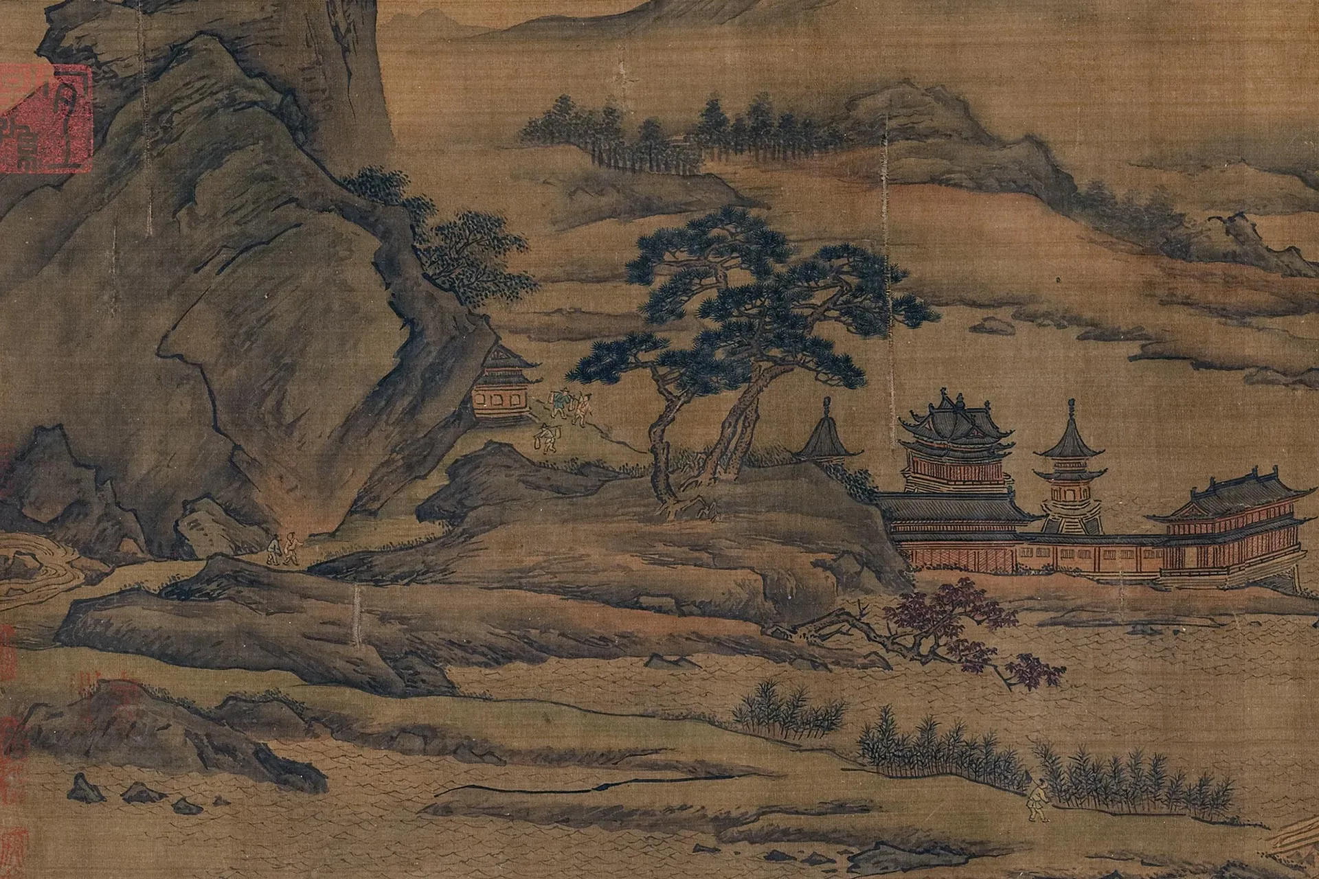 传李唐山水画《松壑流泉图》局部 (4)