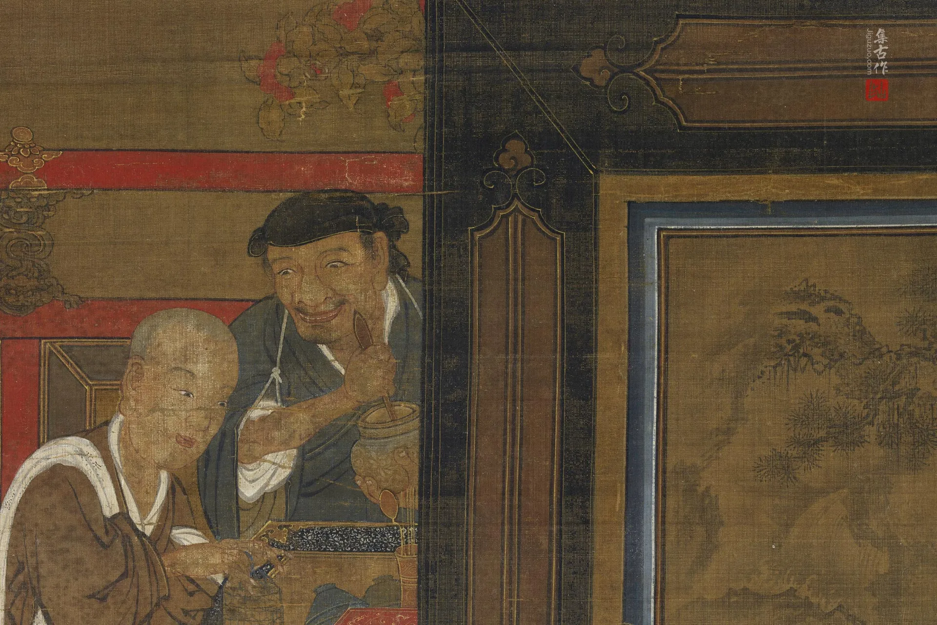 传刘松年《补衲图》局部 (3)