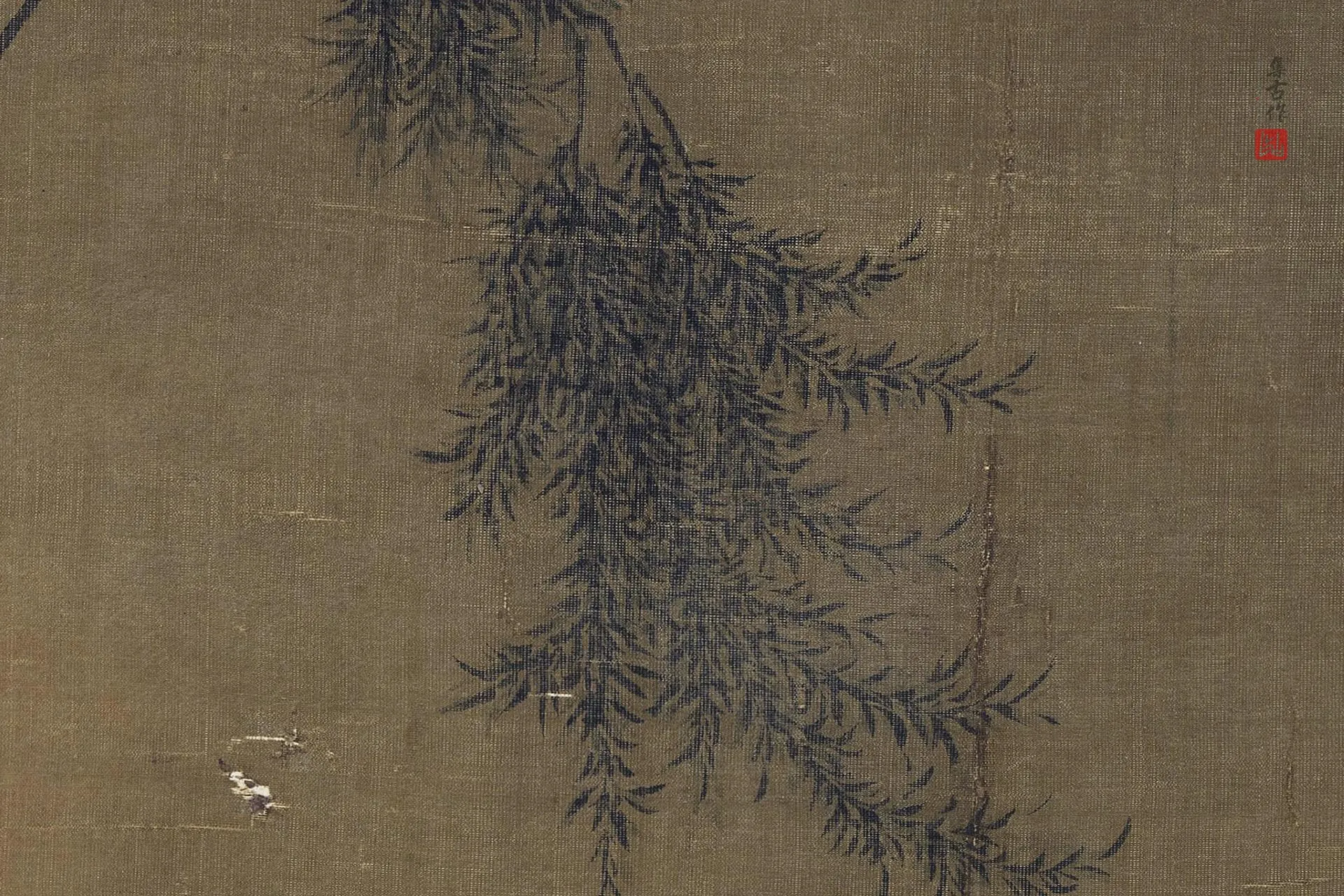 夏圭山水画《归棹图》高清大图局部 (5)