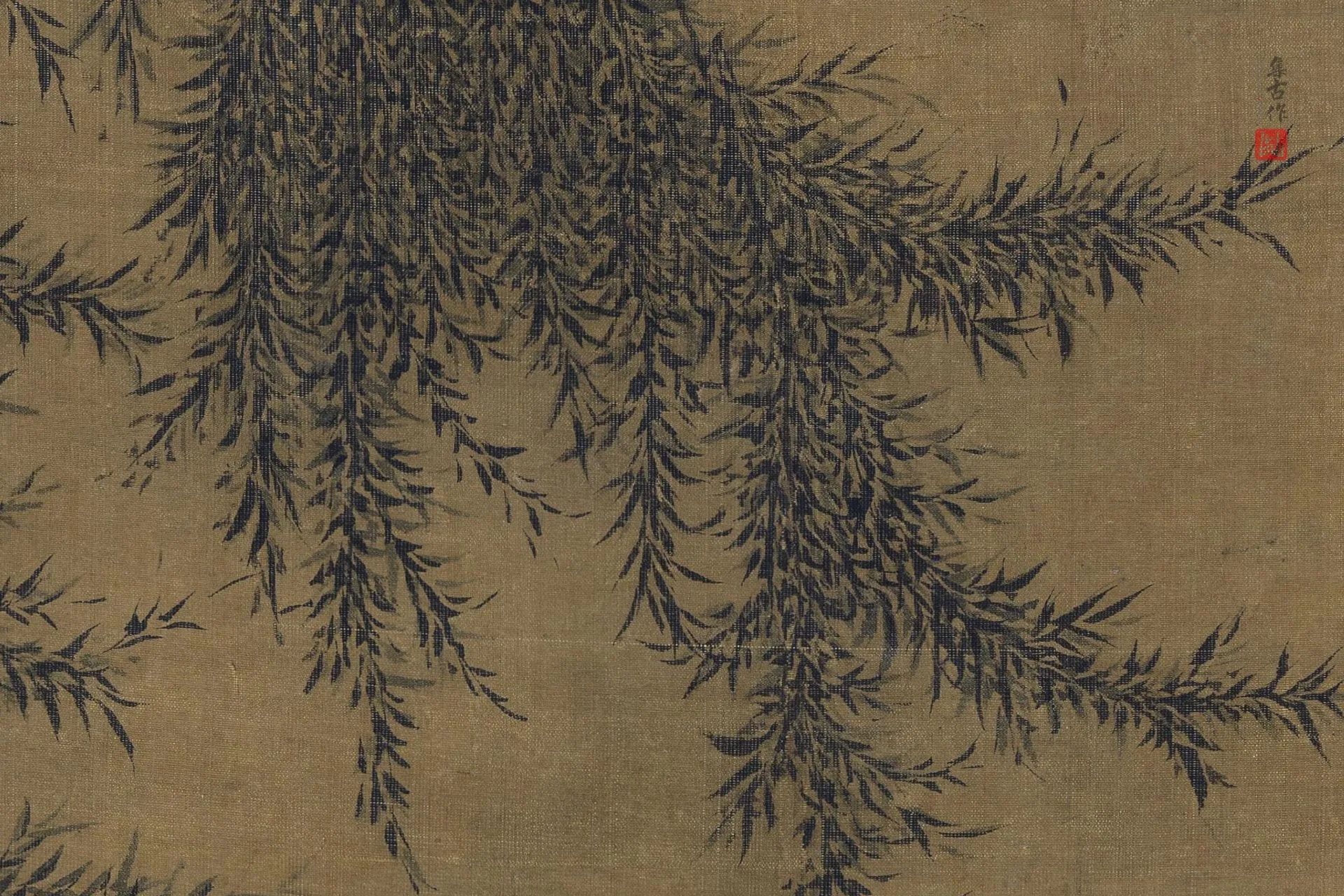夏圭山水画《归棹图》高清大图局部 (3)