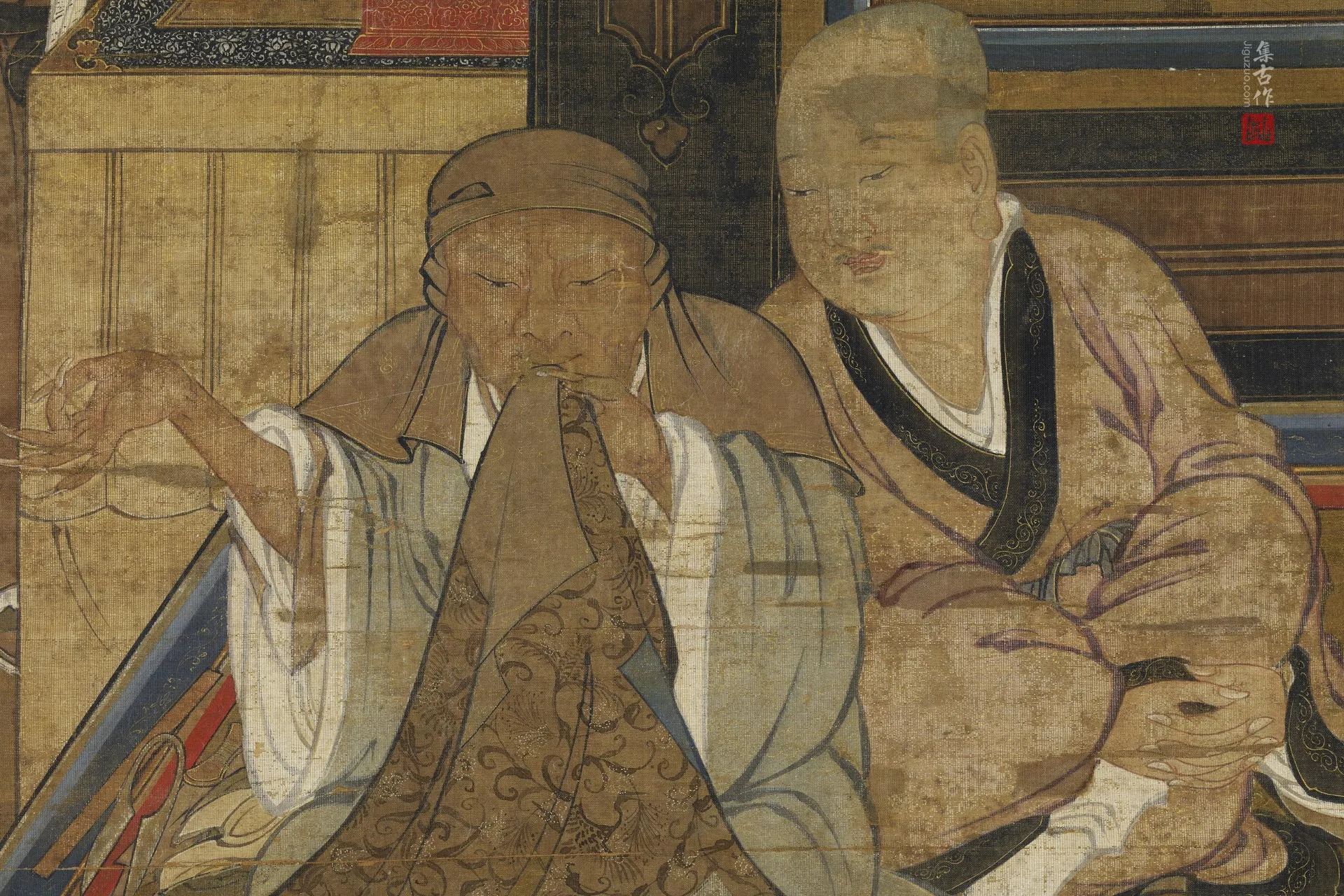 传刘松年《补衲图》局部 (1)