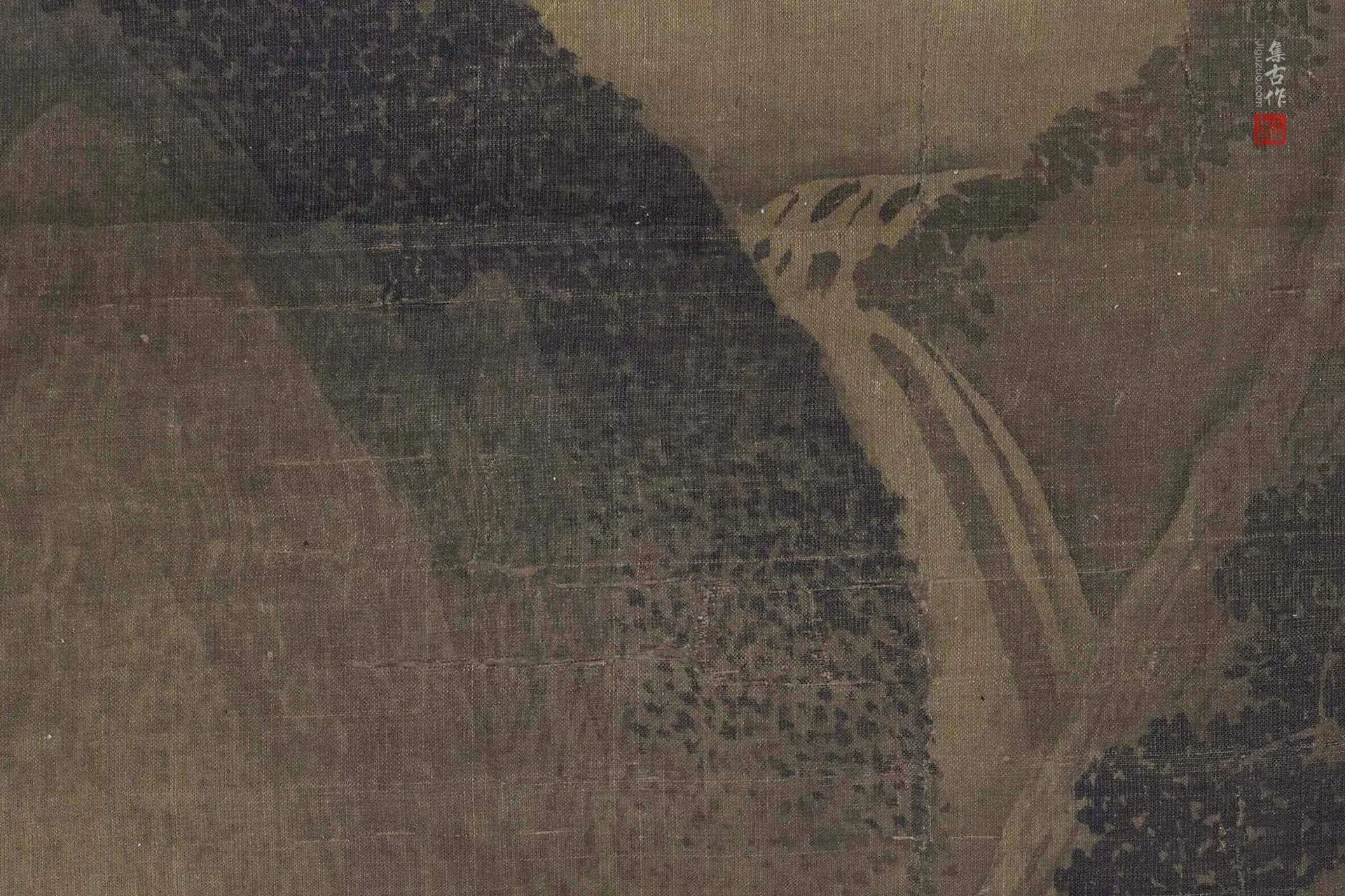传范宽山水画《携琴访友图》局部 (7)