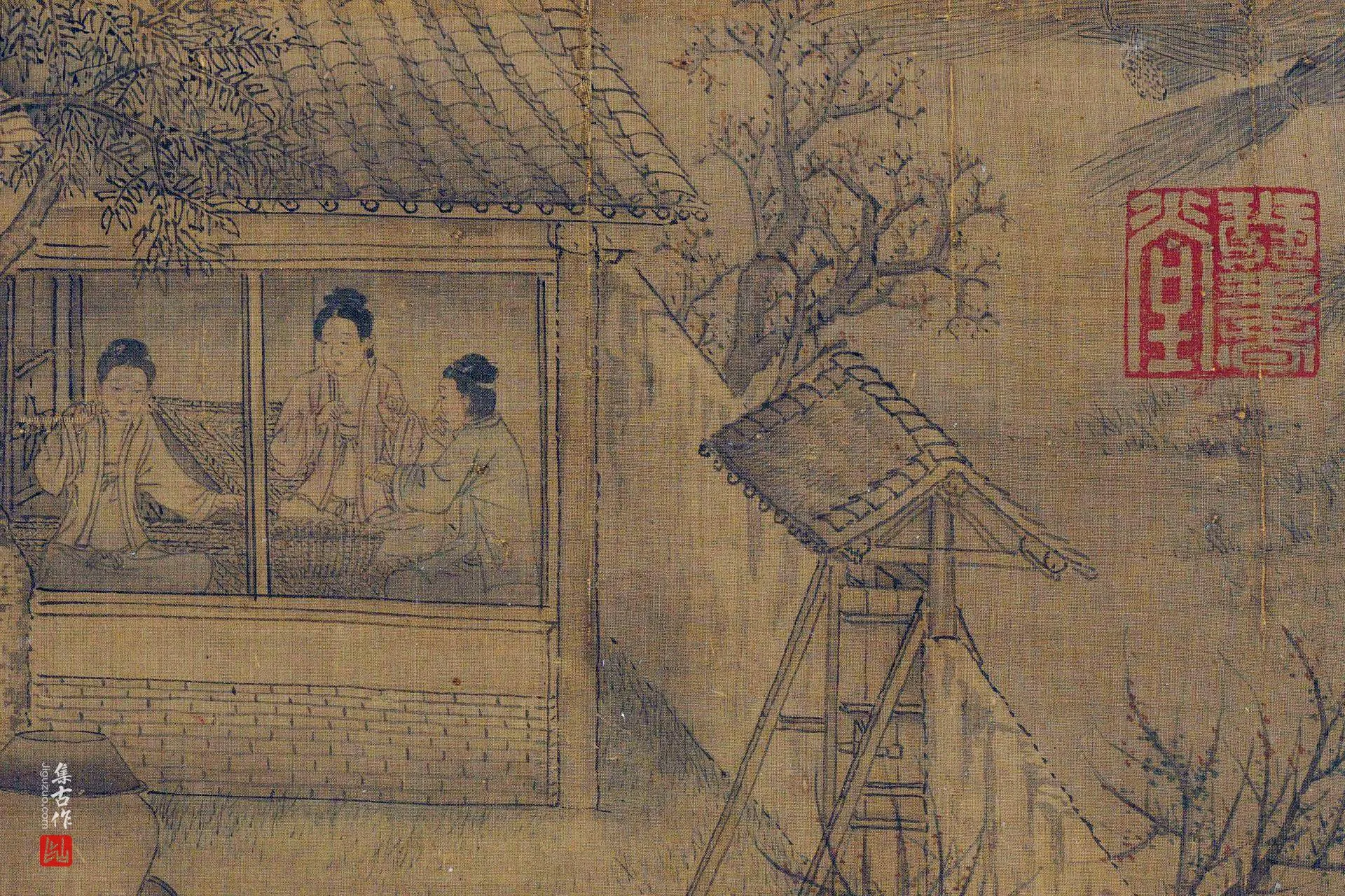 传刘松年《蚕事图》高清图局部 (2)