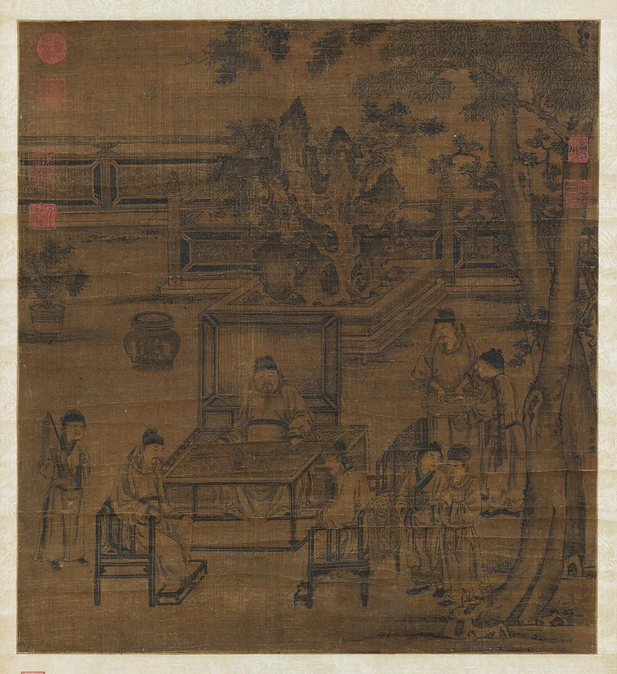 传李公麟《高会习琴图》轴