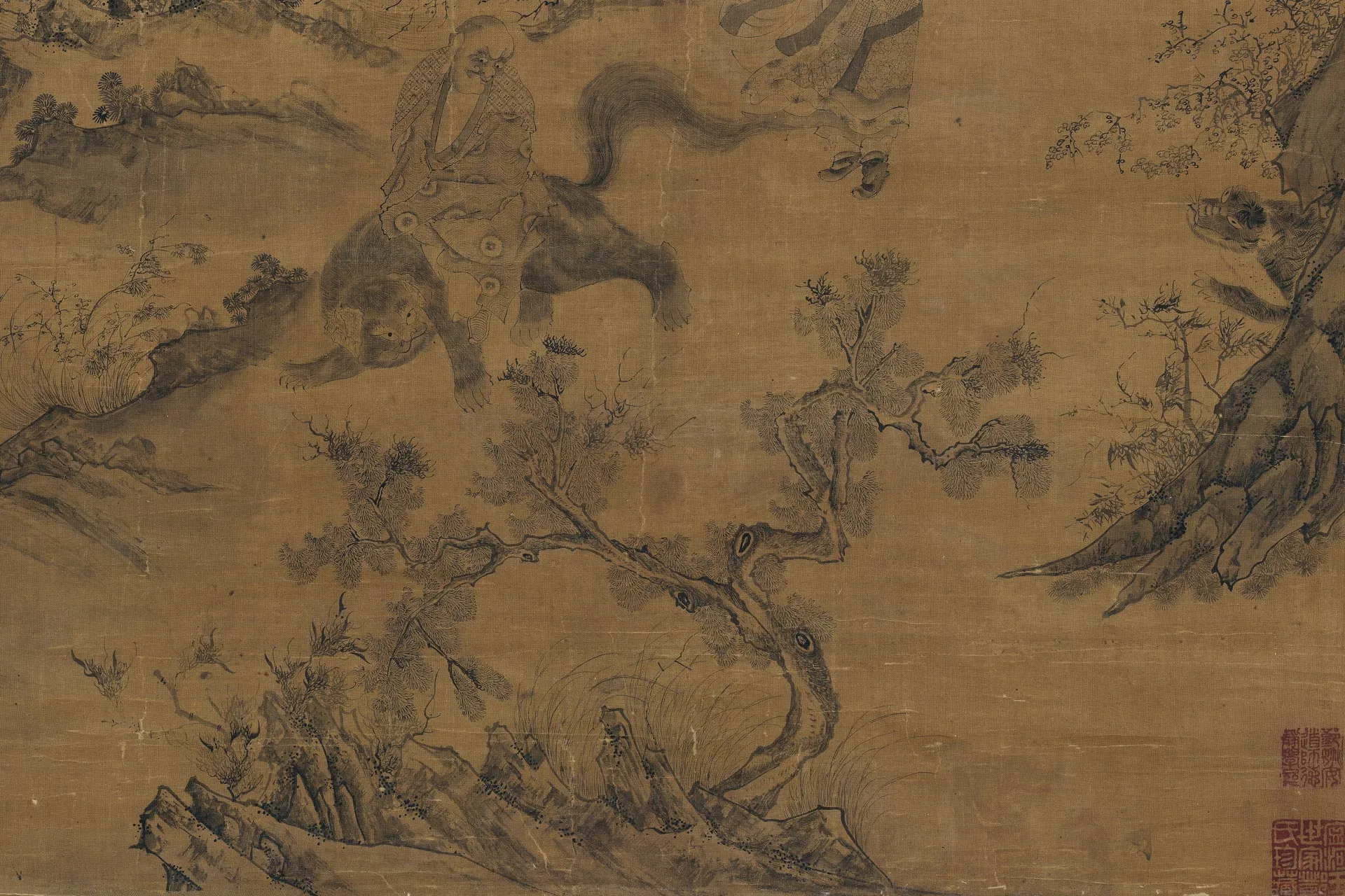 传李公麟《画十八罗汉图》局部 (1)