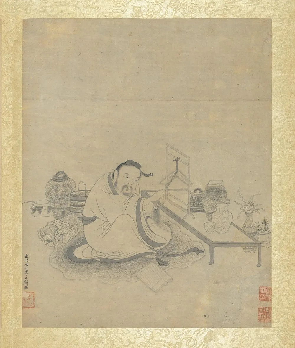 传李公麟白描人物页