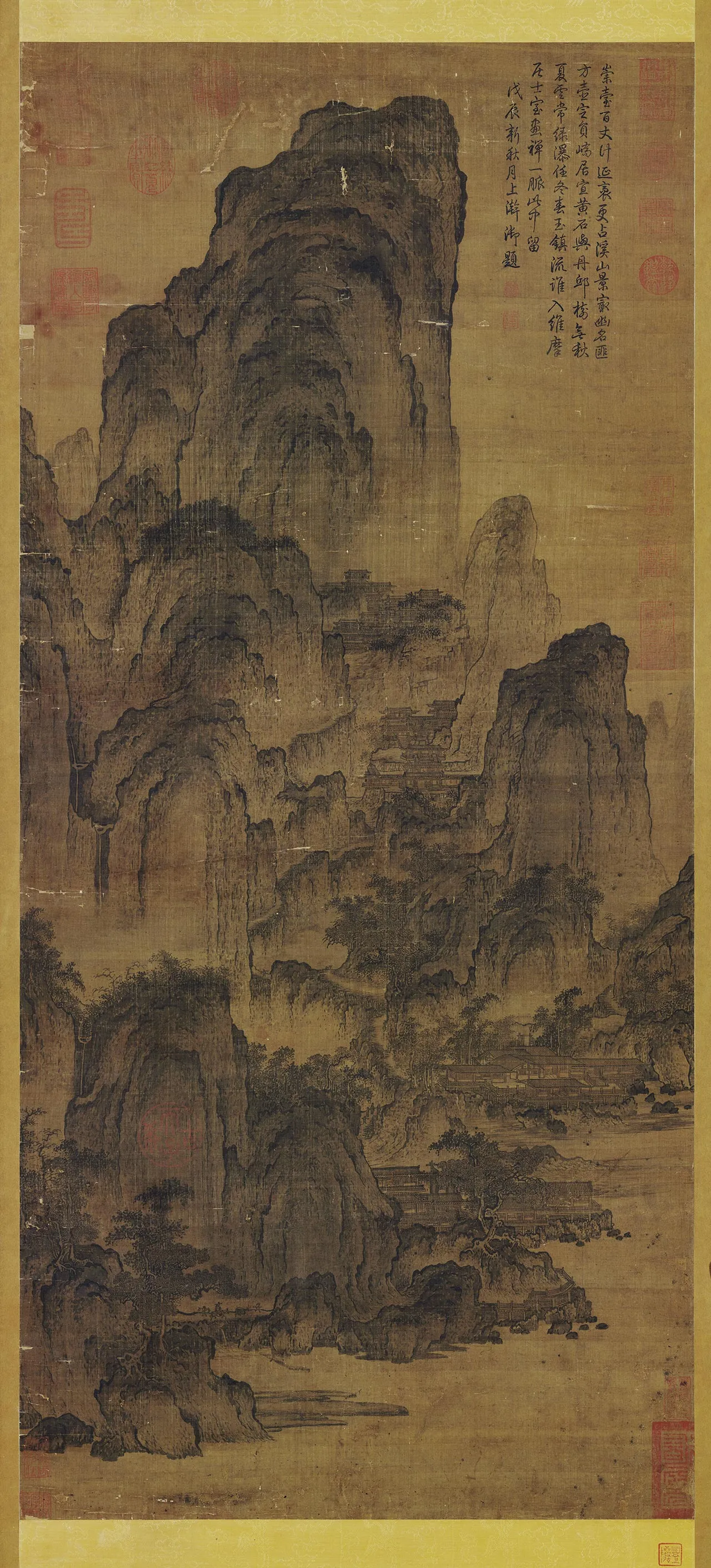 燕文贵《溪山楼观图》轴