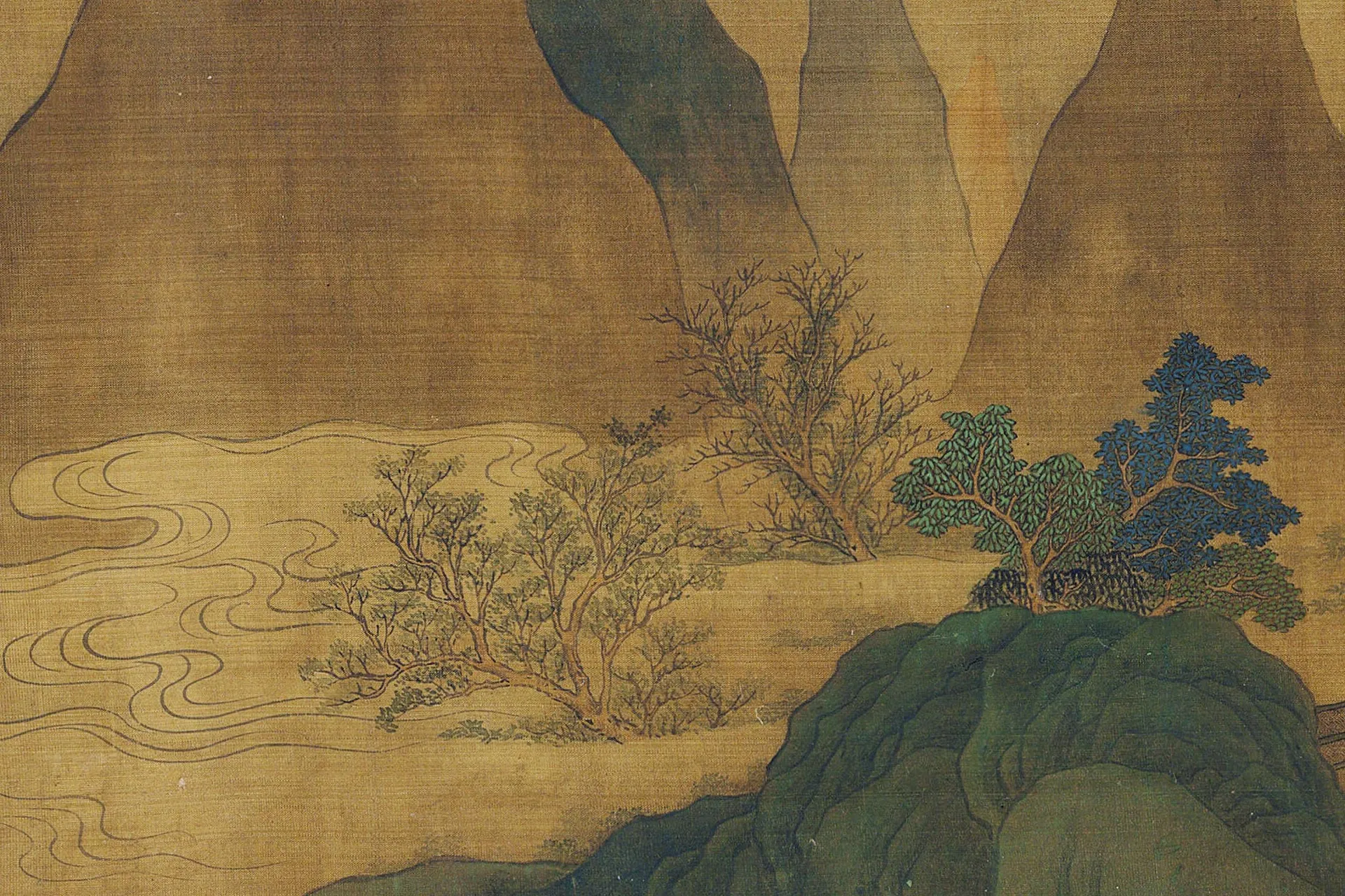 传刘松年青绿山水《天保九如图》局部 (6)