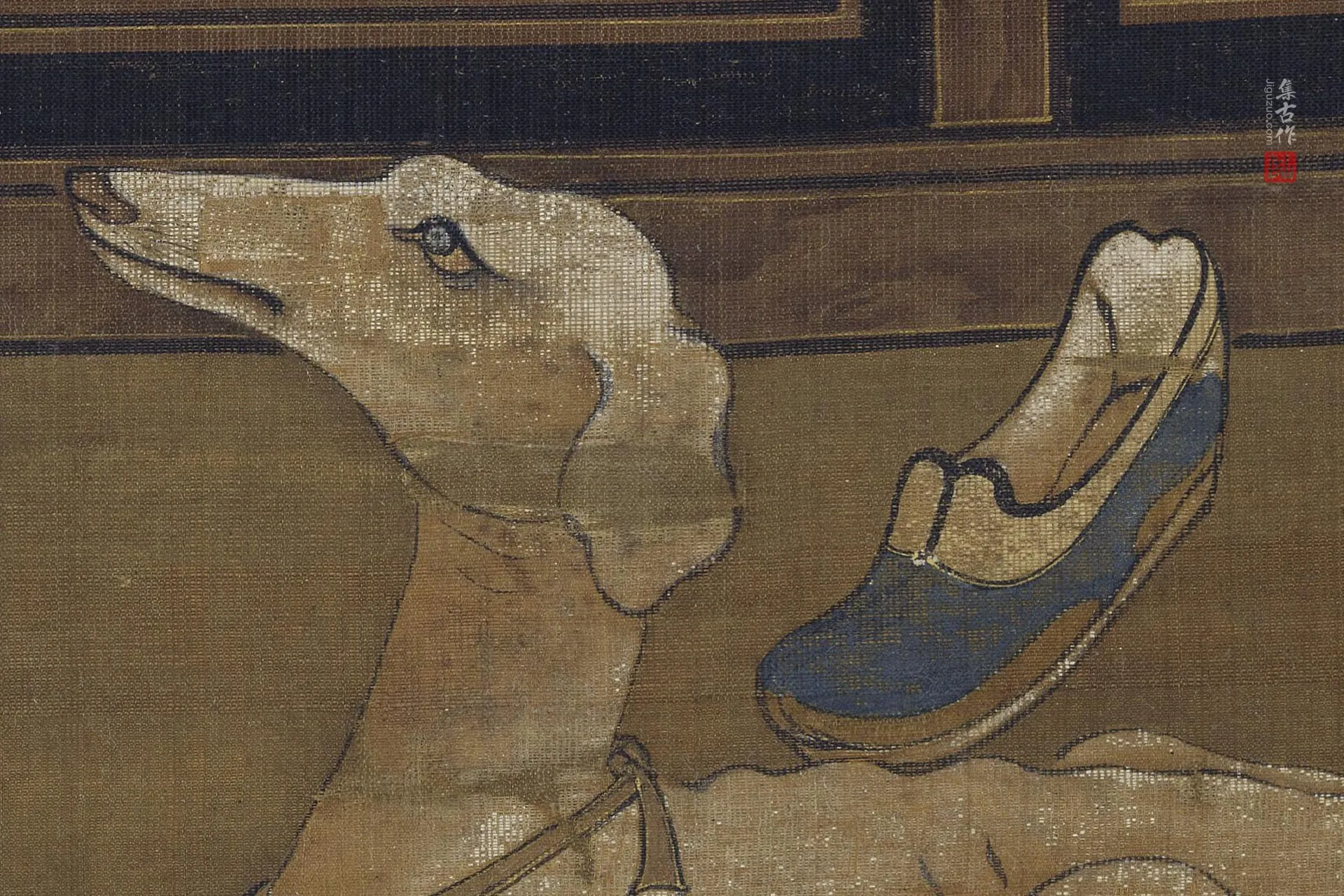 传刘松年《补衲图》高清大图局部 (5)