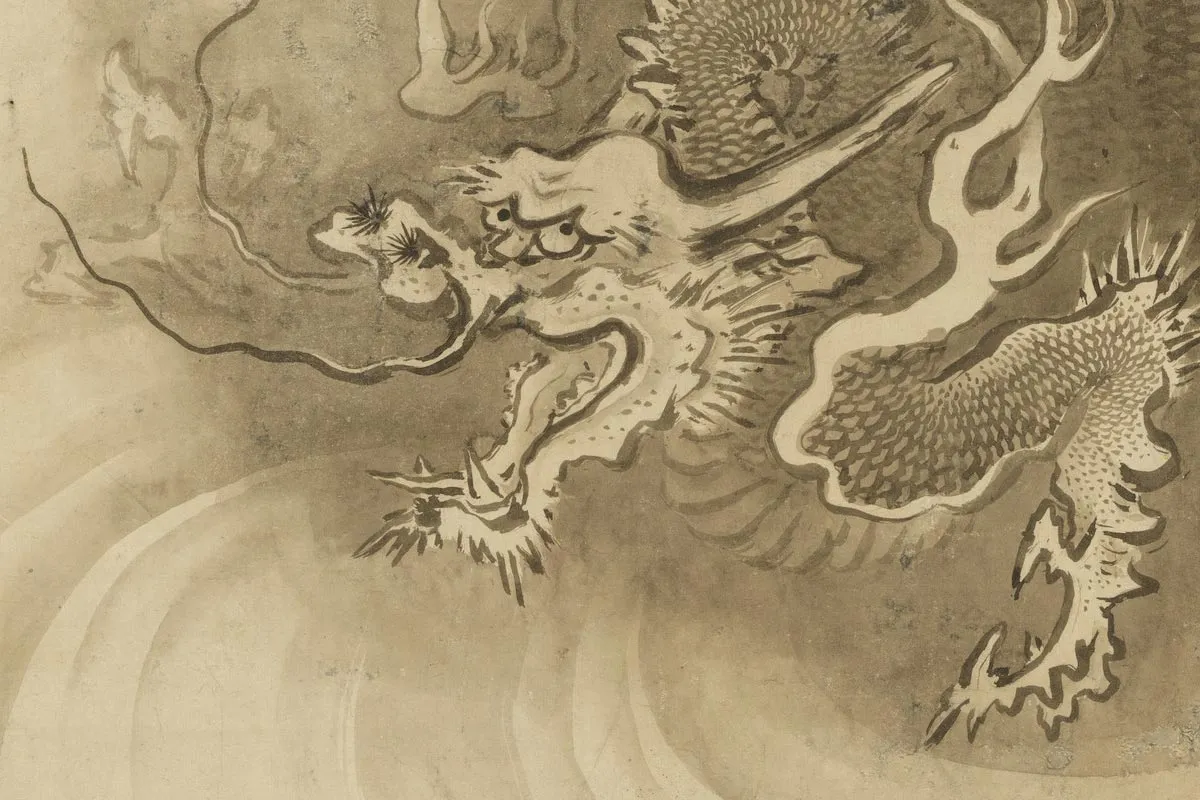 狩野山雪《出山释迦·龙虎图》局部 (3)