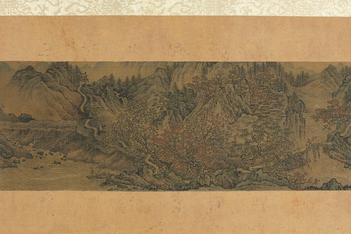李唐山水画《画四时山水册》局部 (2)
