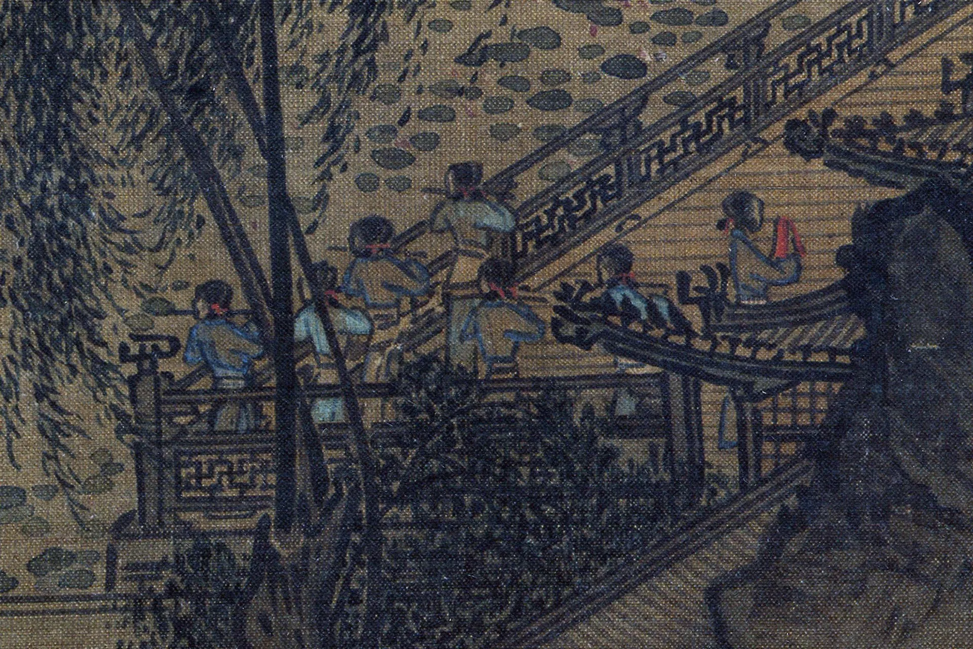 南宋《荷塘按乐图》查高清大图局部 (2)