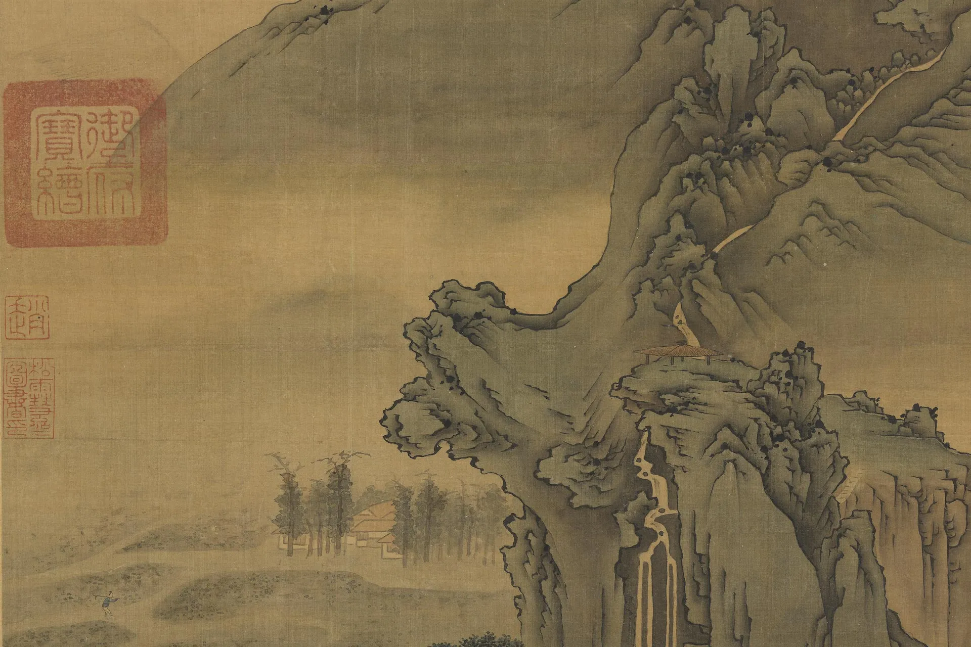传刘永年山水画《商岩熙乐图》局部 (2)