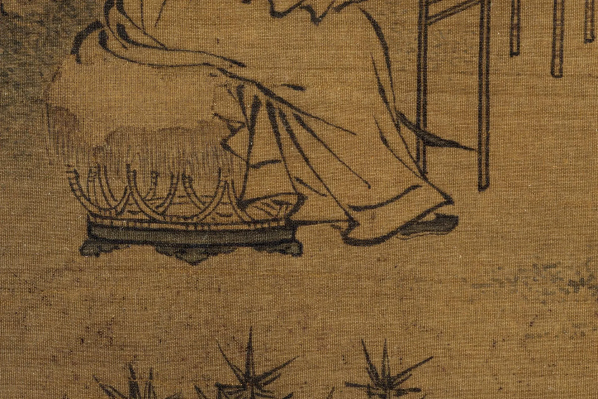 刘松年《听琴图》高清大图局部 (3)