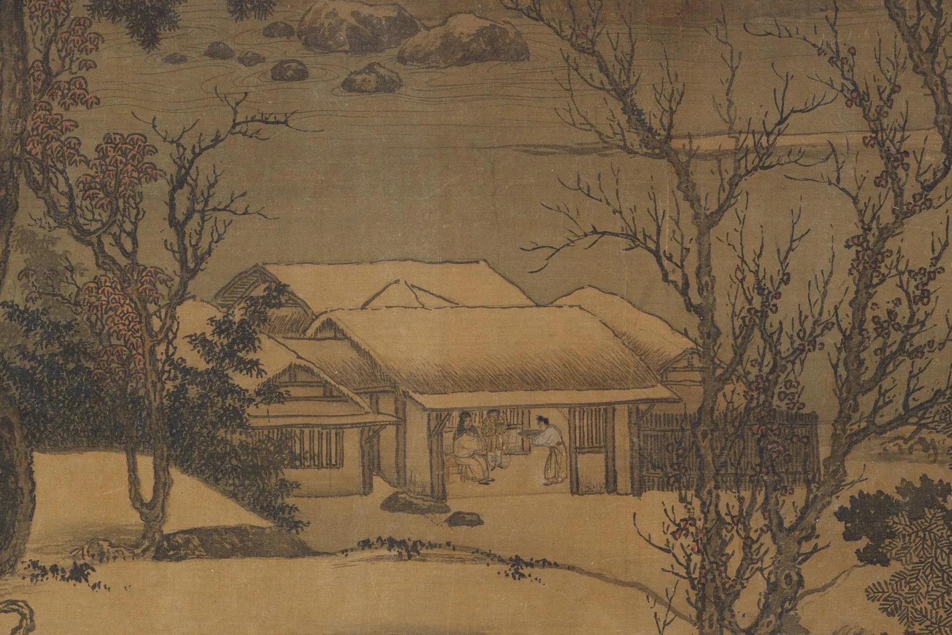 宋代山水画《溪山雪意图》局部 (2)
