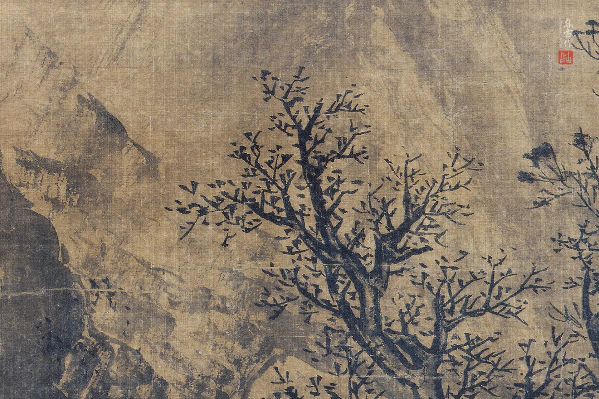 传李唐《秋冬山水图对幅》局部 (4)