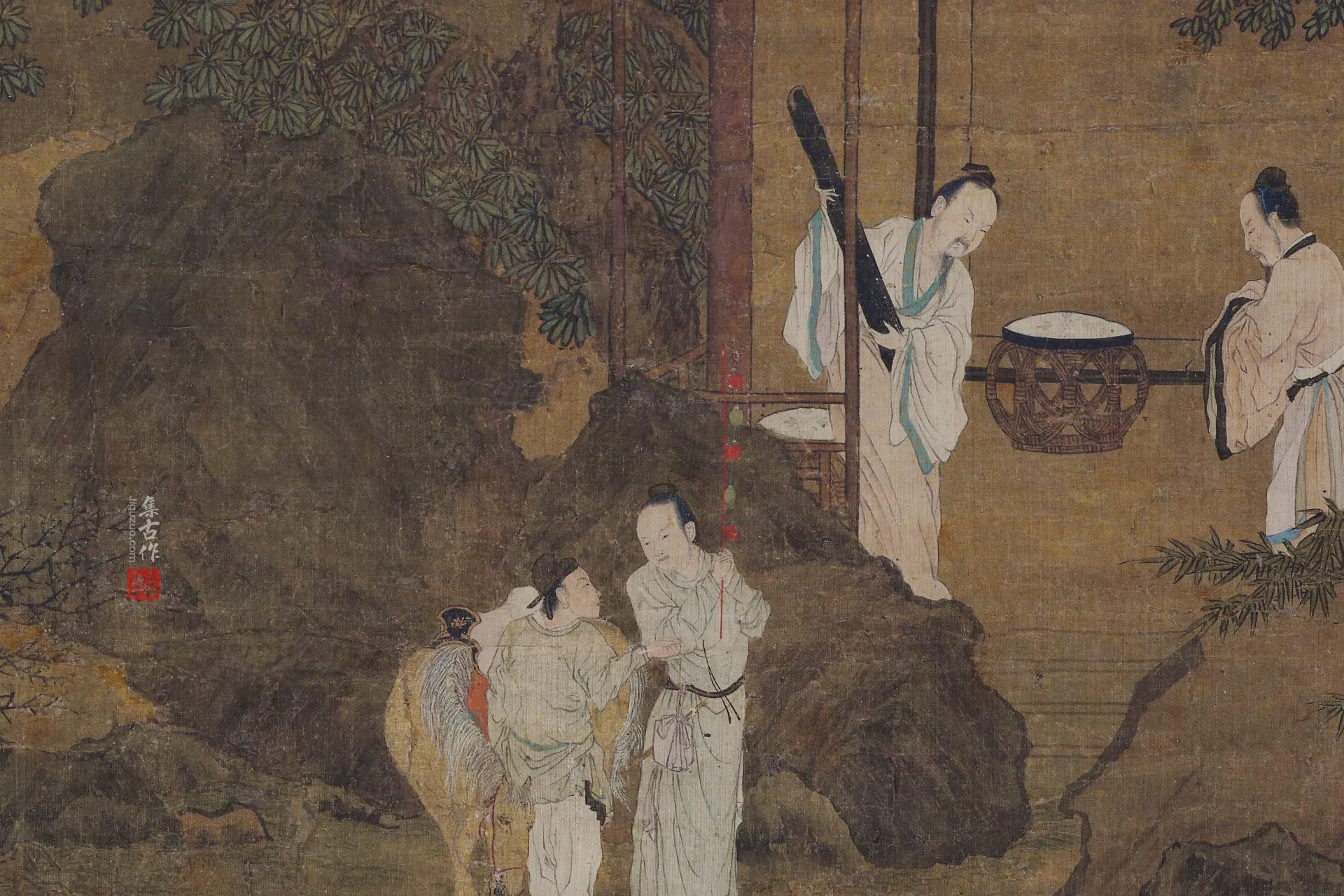 传刘松年《戴逵破琴图》局部 (1)