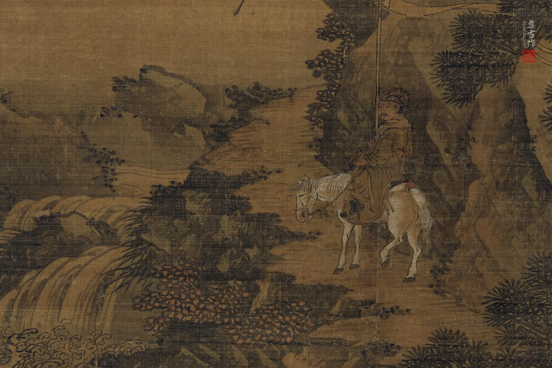 传刘松年山水人物画《征聘图》局部 (5)