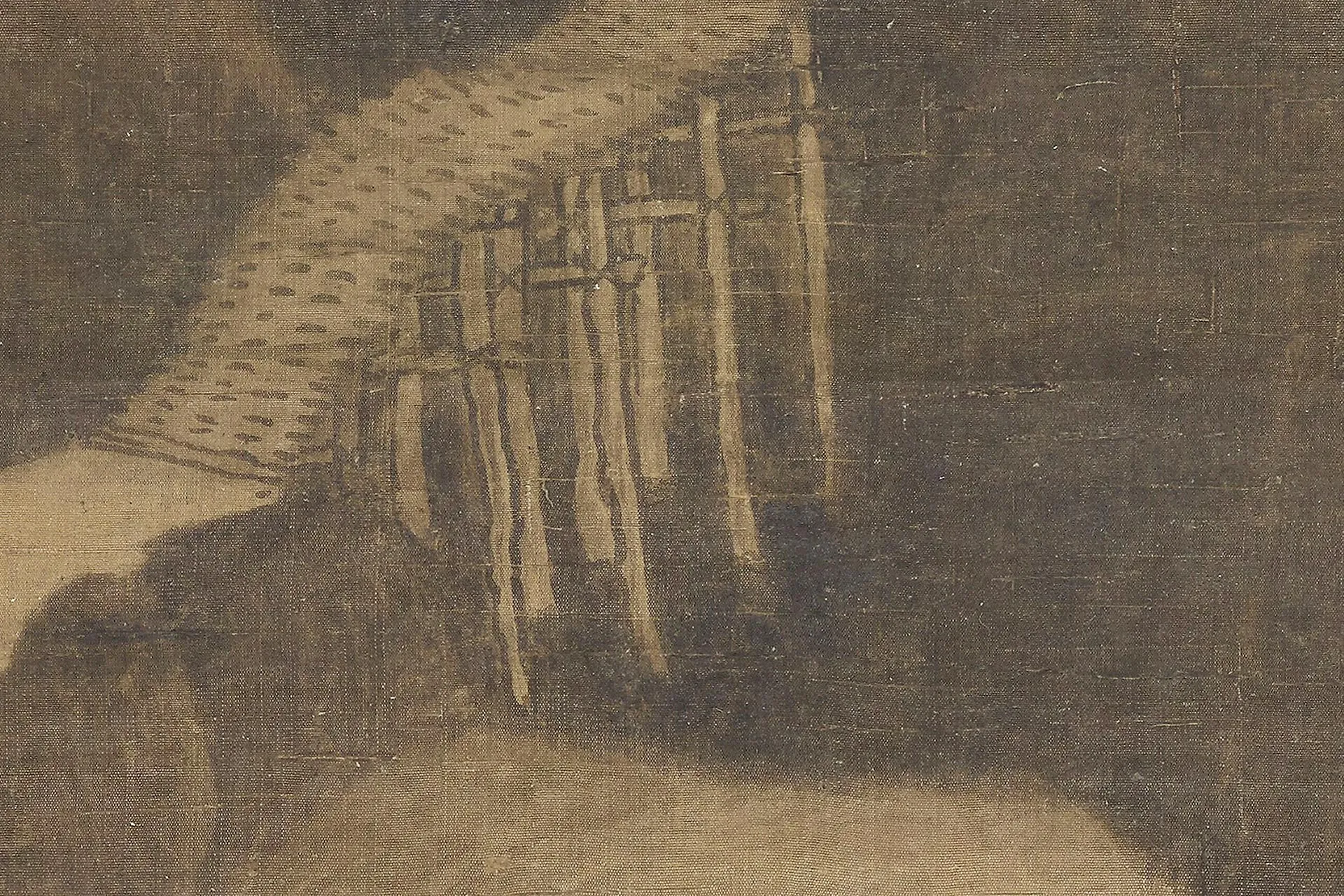 传董源山水画《溪山行旅图》局部 (4)