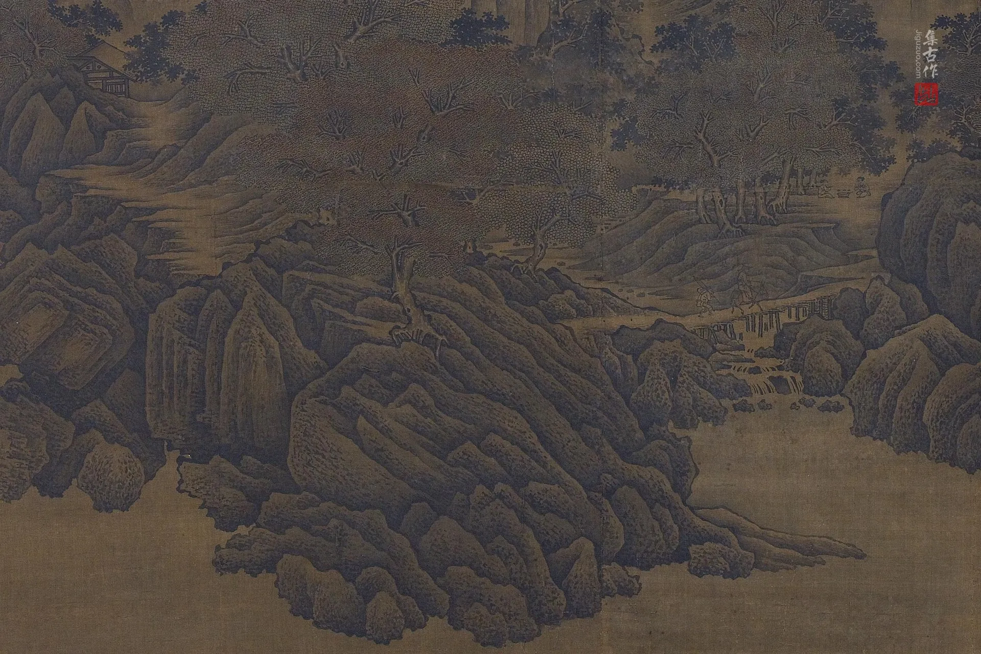 传范宽山水《华岳晴岚图》局部 (1)