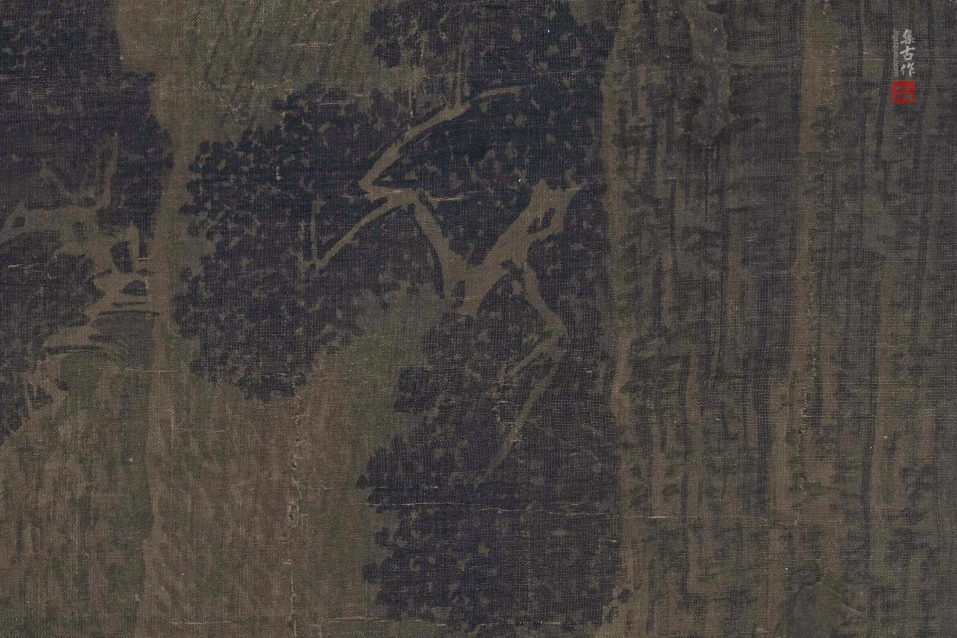 传范宽山水画《携琴访友图》局部 (6)