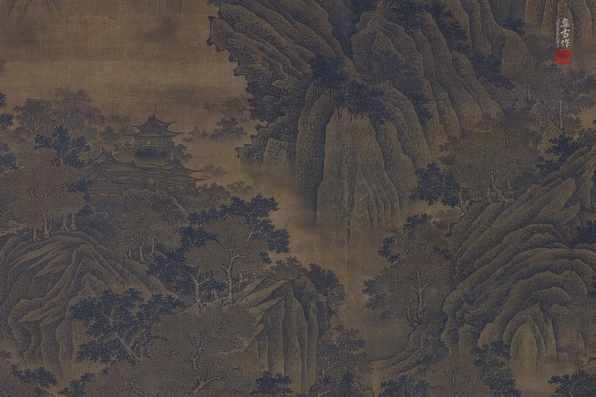 传范宽山水《华岳晴岚图》局部 (2)
