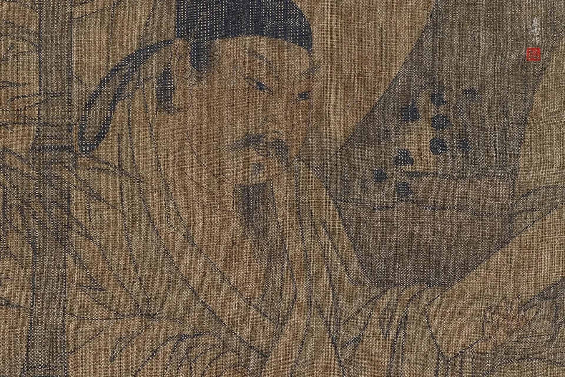 传阎立本《竹林五君图》超高清大图局部 (7)