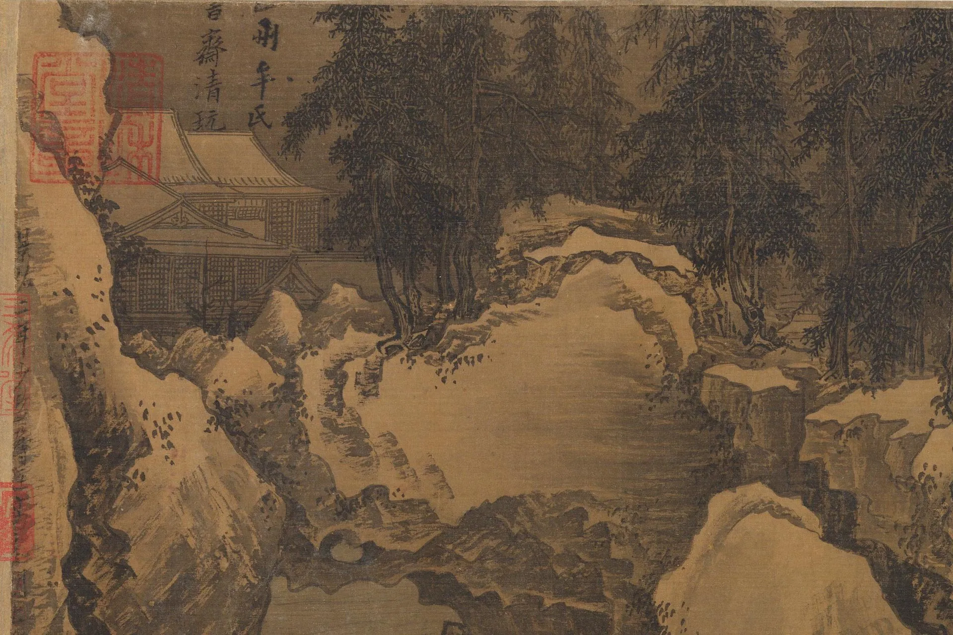 宋代山水画《溪山雪意图》局部 (6)