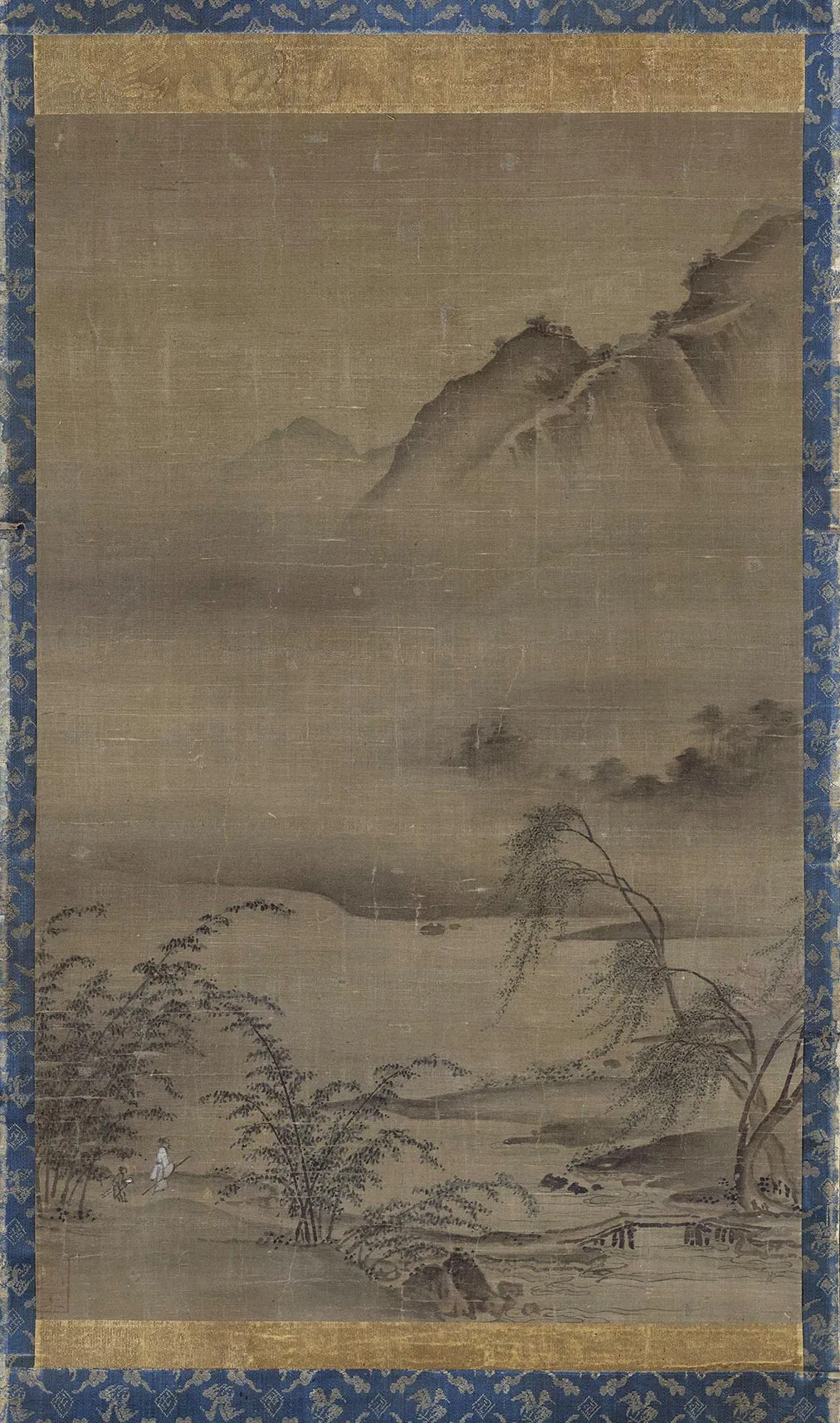 传夏圭山水画《溪山访友图》轴