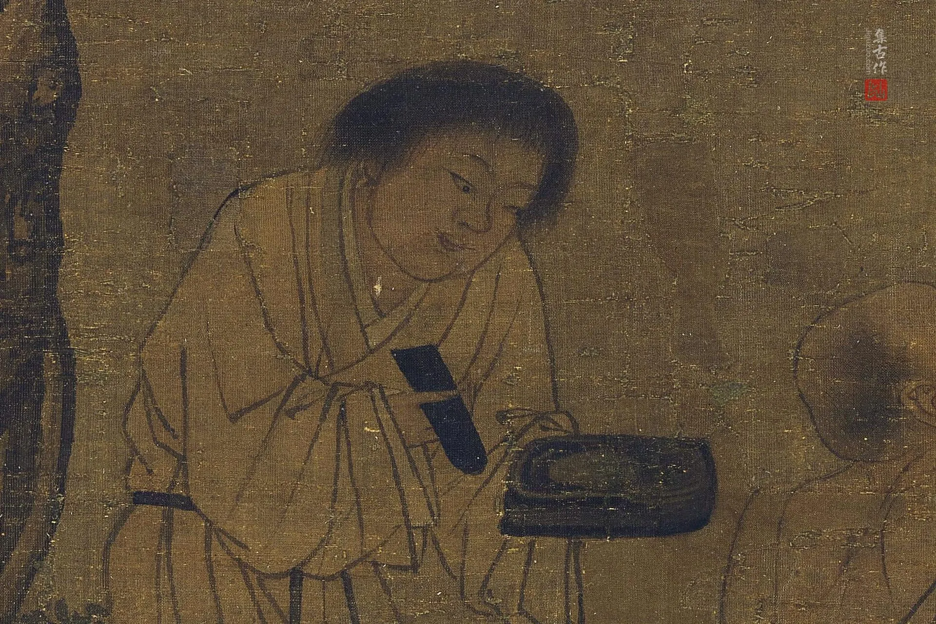刘松年《醉僧图》高清图局部 (2)