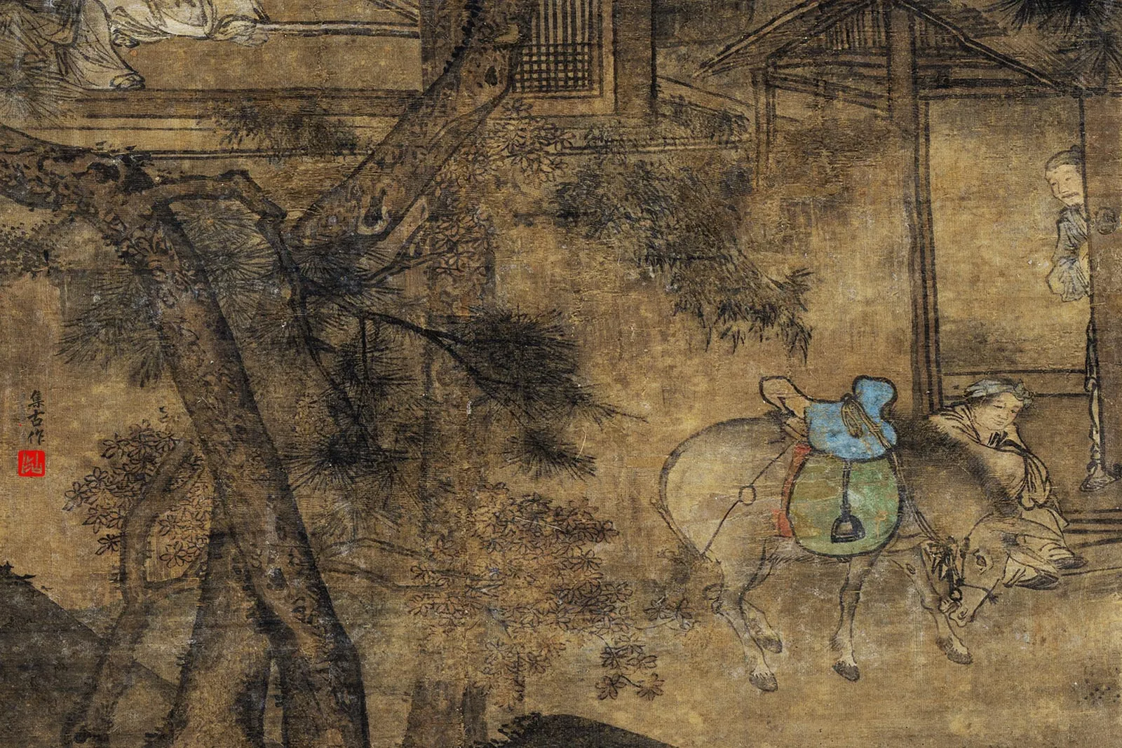 传夏圭山水人物画《山居图》局部 (2)