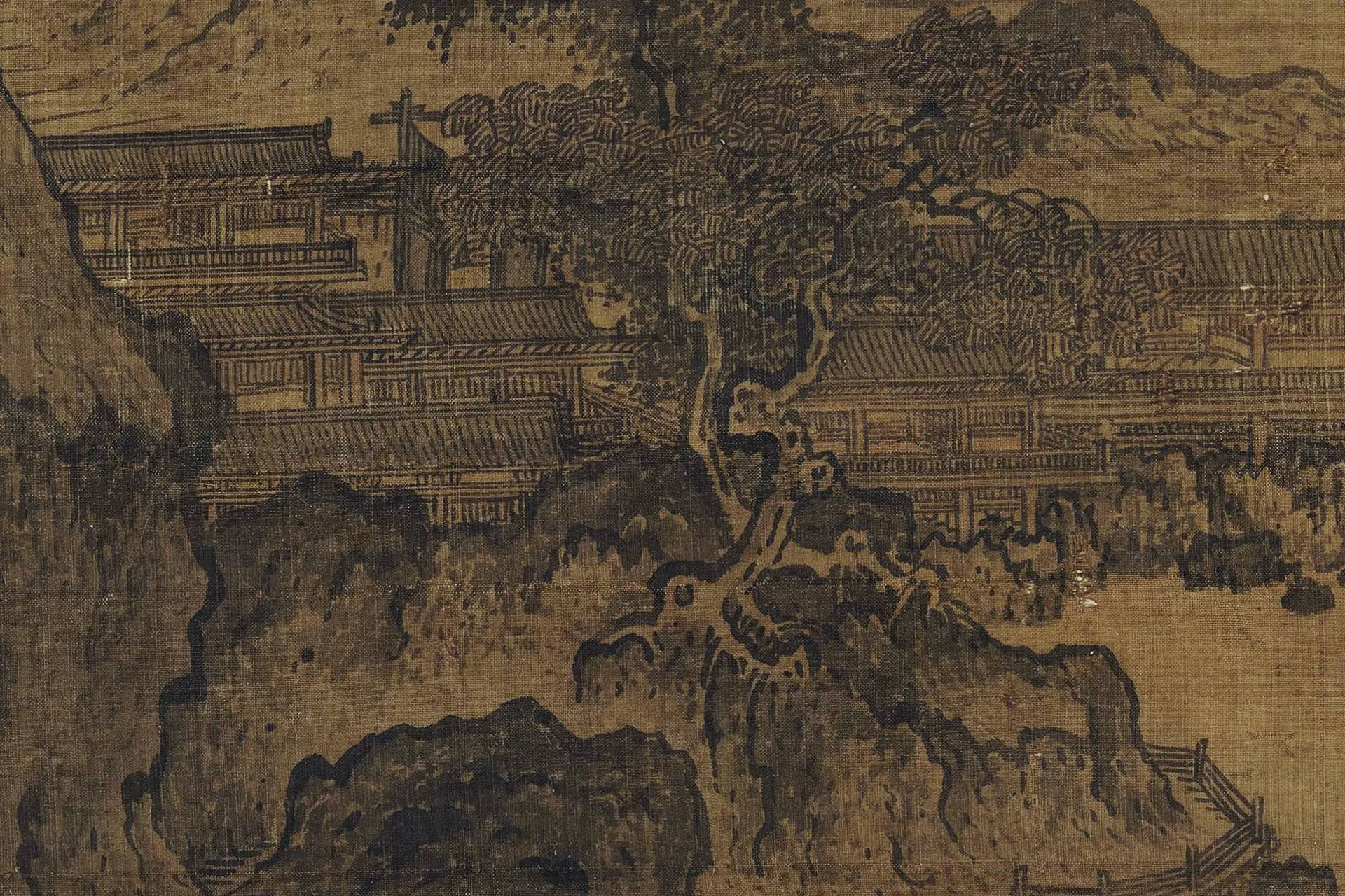 燕文贵《溪山楼观图》高清图局部 (2)