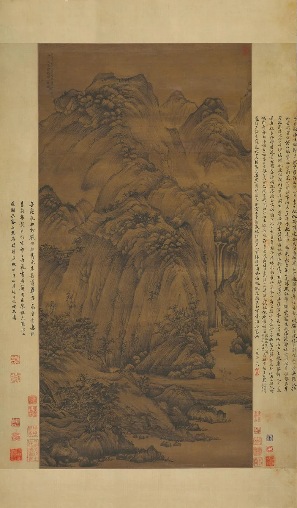 陈汝言山水画《罗浮山樵图》轴