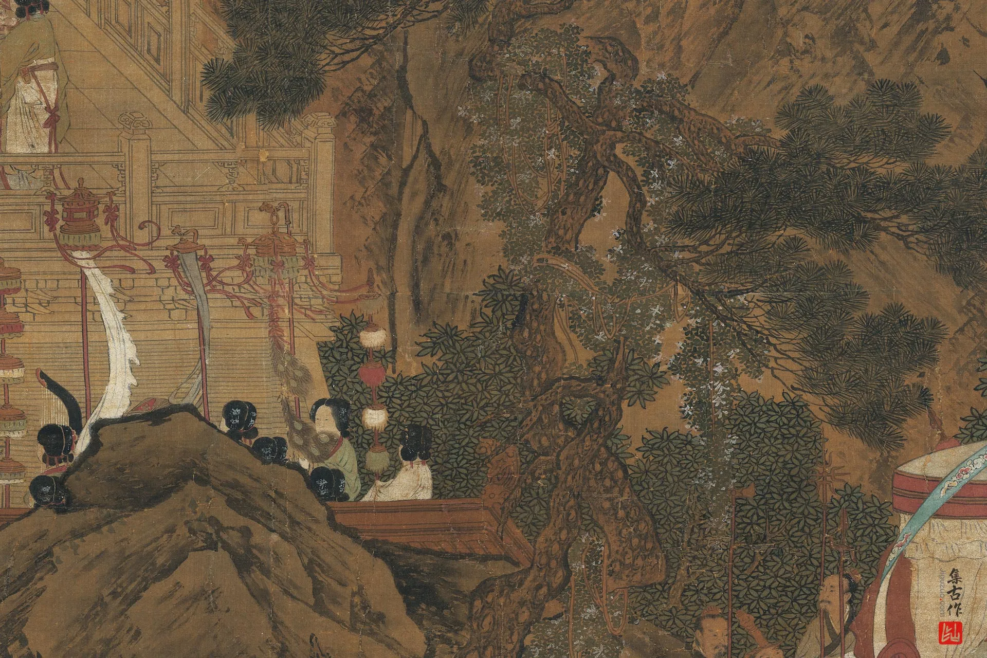 传刘松年《画瑶池献寿图》局部图 (2)