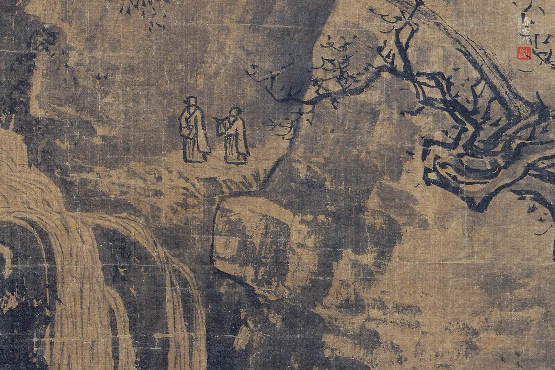 传李唐《秋冬山水图对幅》局部 (3)
