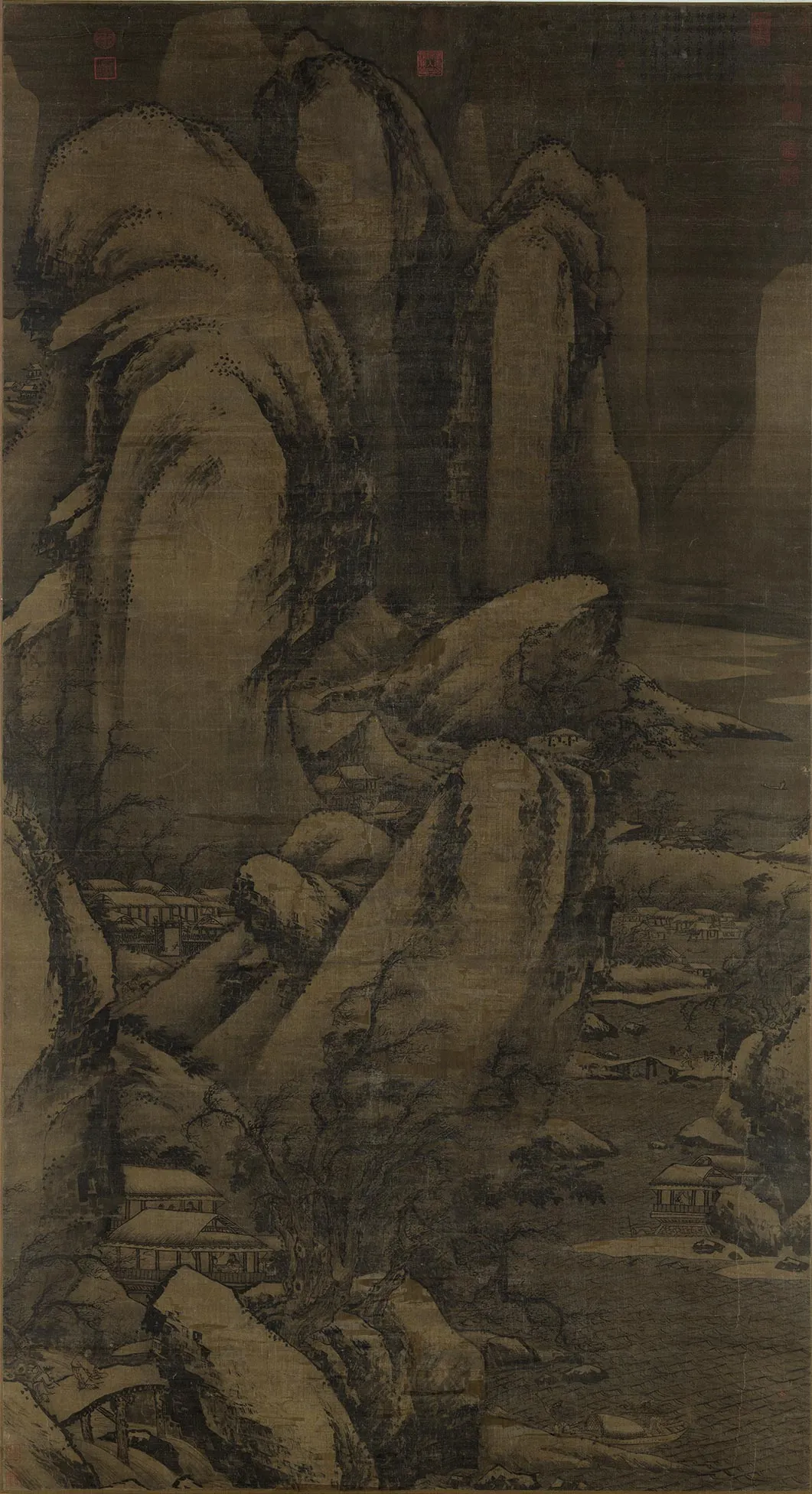 李唐画雪景山水轴