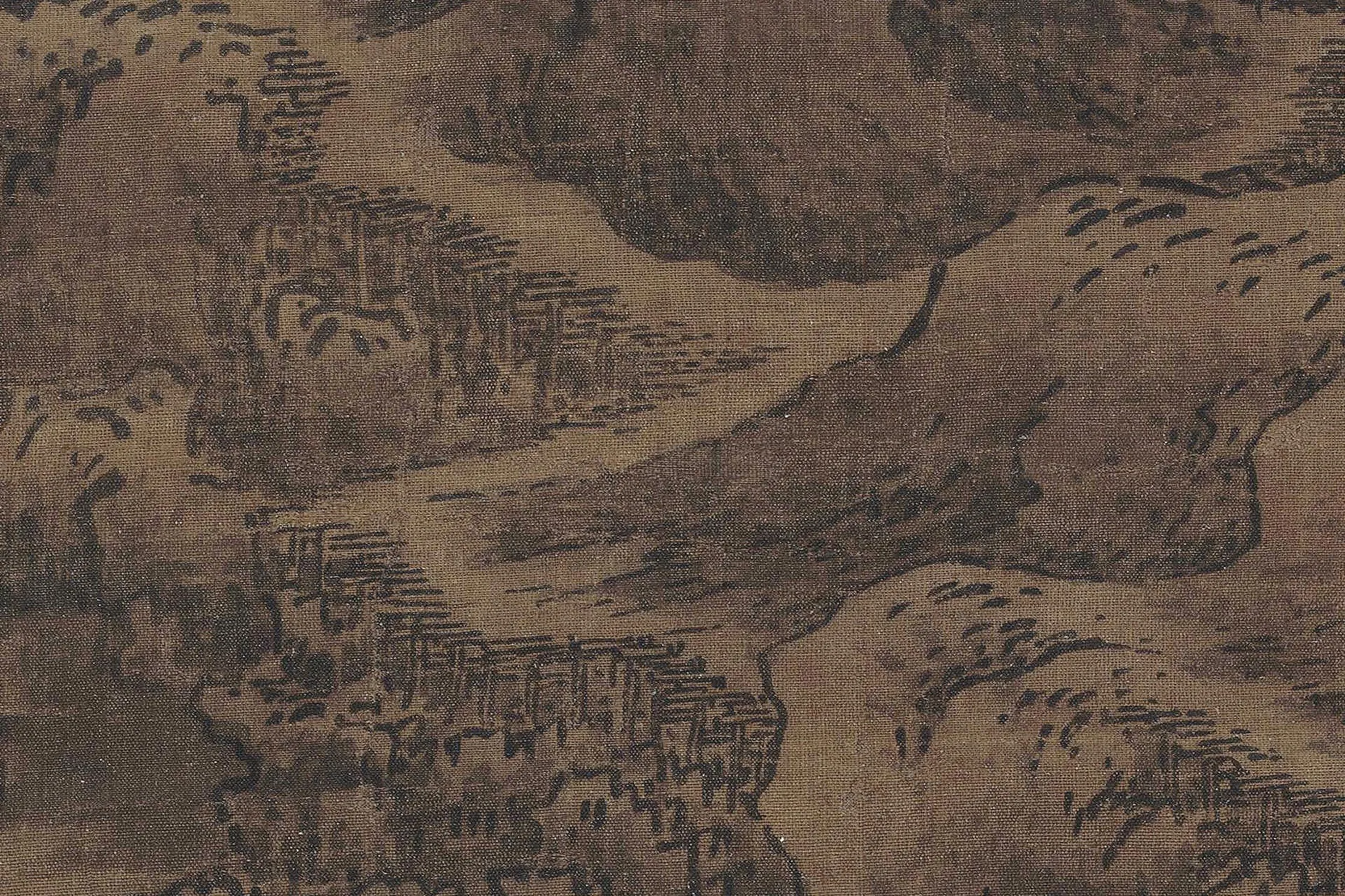 传王摩诘雪山行旅图高清大图局部 (4)