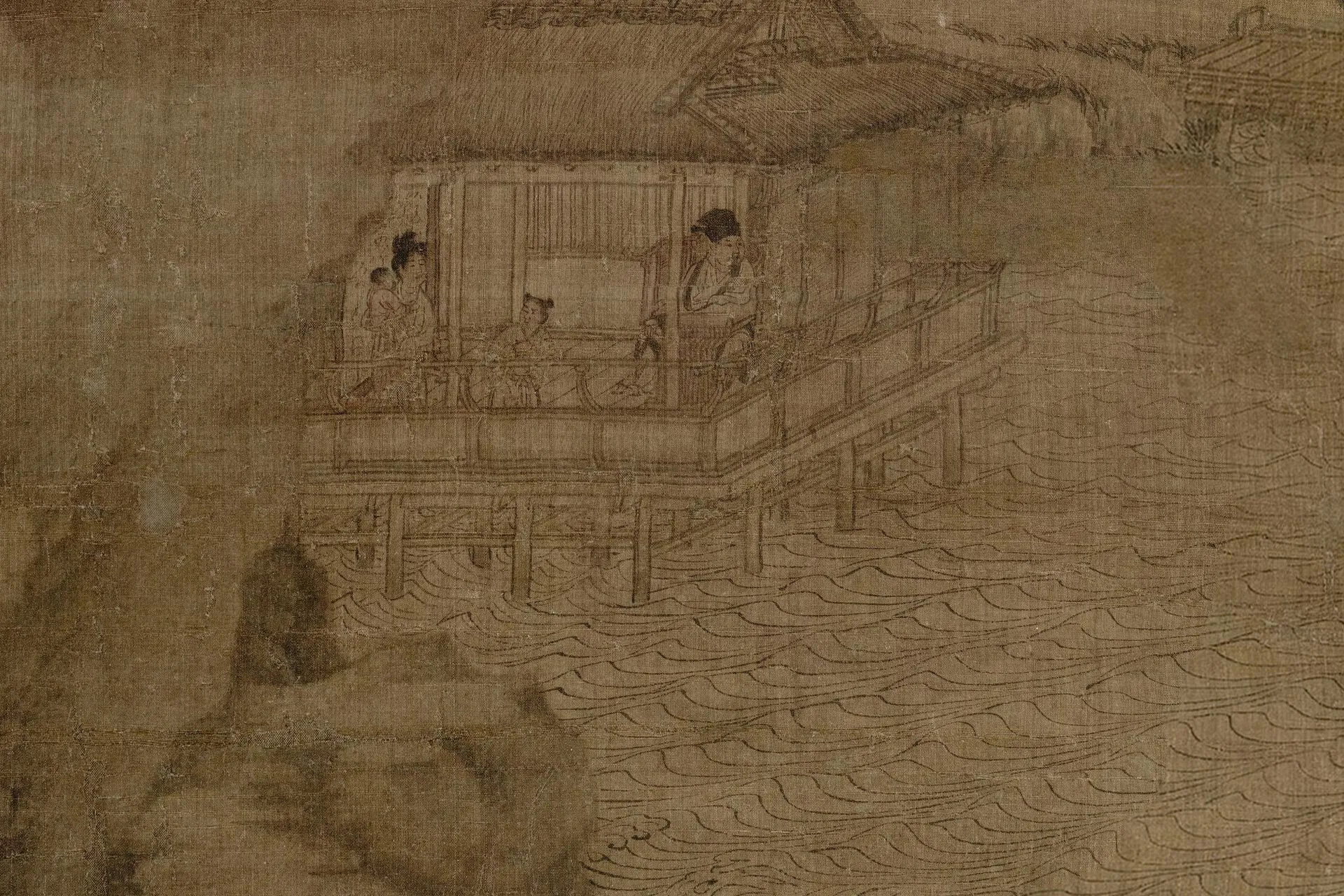 传董源《溪岸图》局部 (2)