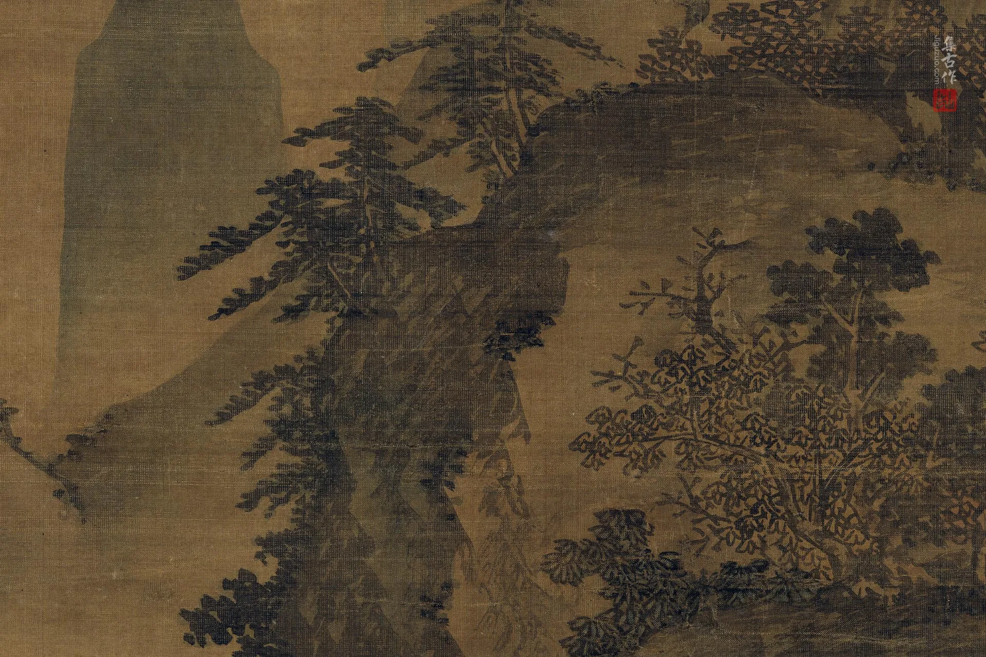 传刘松年山水人物画《征聘图》局部 (6)