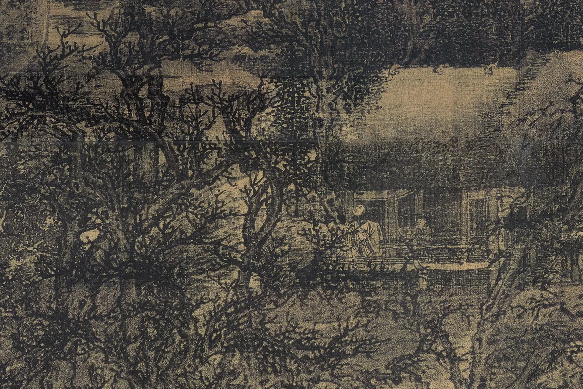 传范宽山水《雪山楼阁图》局部 (2)