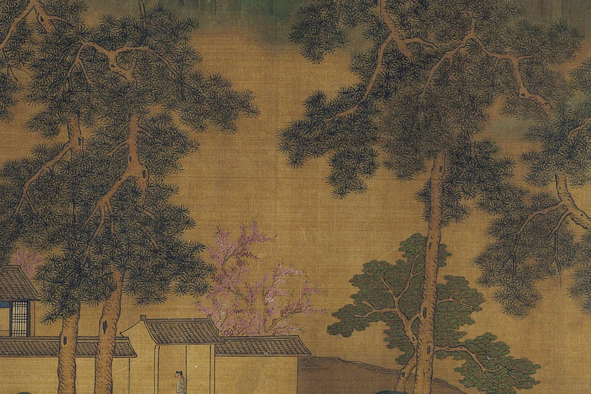 传刘松年青绿山水《天保九如图》局部 (4)