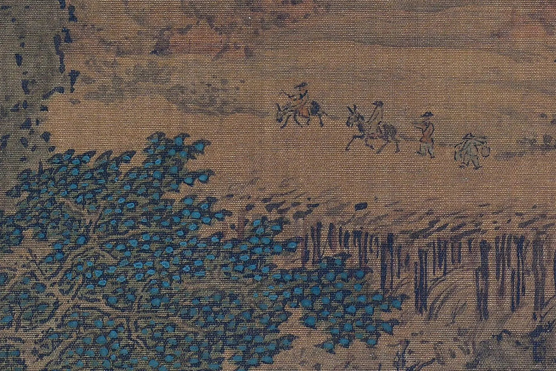 传范宽山水画《重山复岭图》高清大图局部 (2)