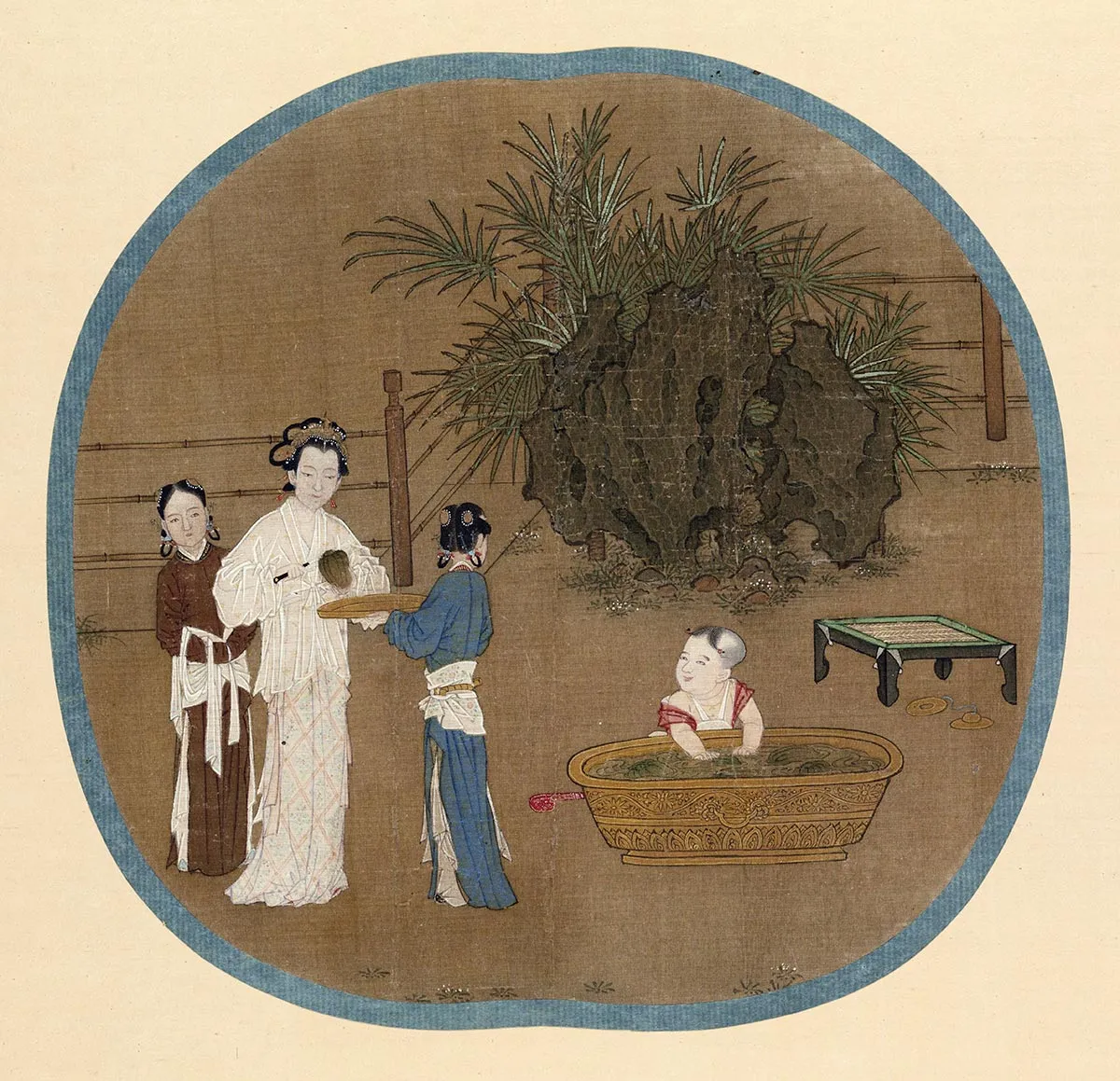 传刘松年《宫女图》团扇页